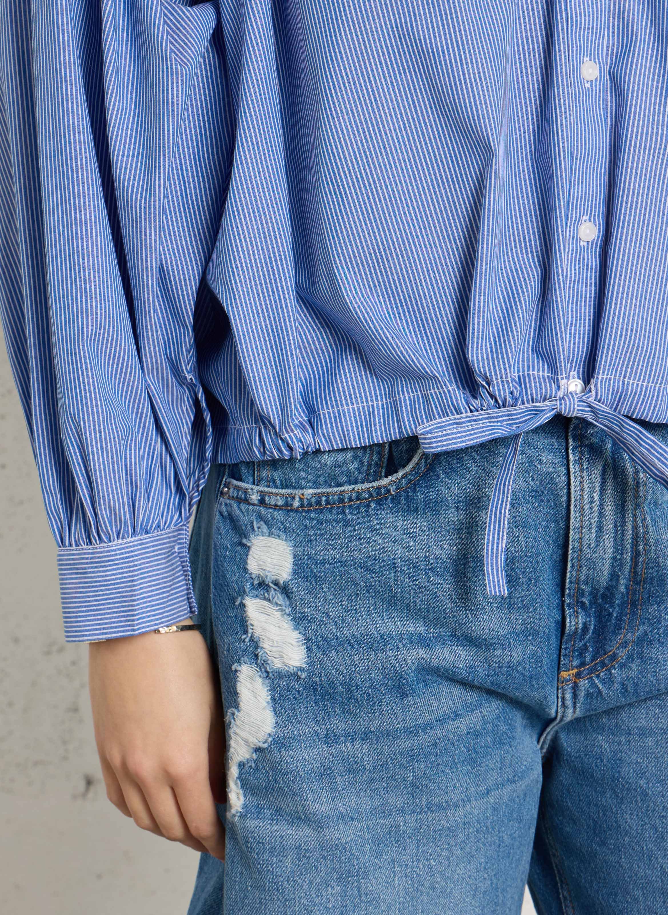 Alive - Streifenhemd BERENICE Blau