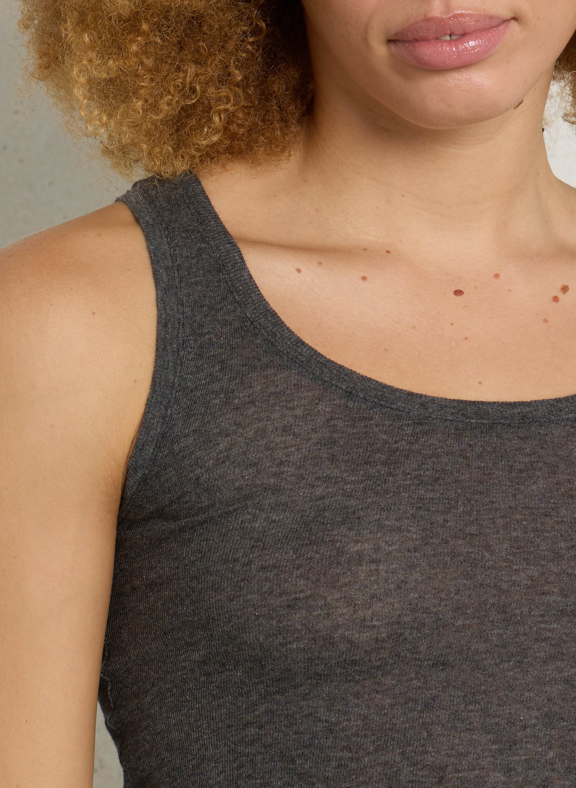 Round-neck cotton tank top AMERICAN VINTAGE Grey