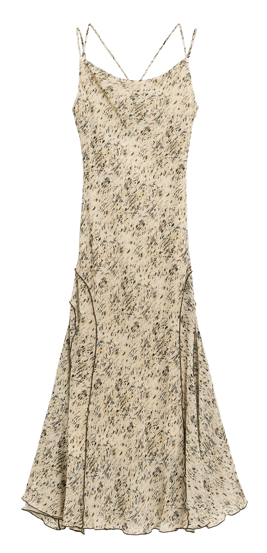 Robe midi imprimée col rond DESIGUAL Blanc
