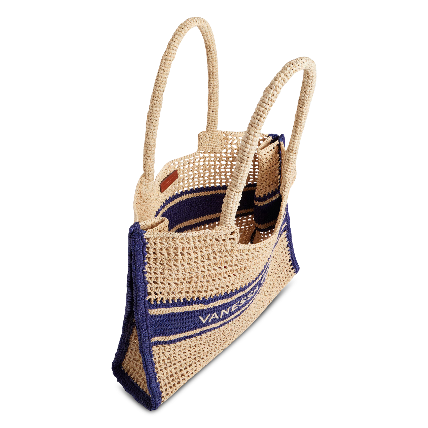 Bolso shopper de rafia VANESSA BRUNO Azul