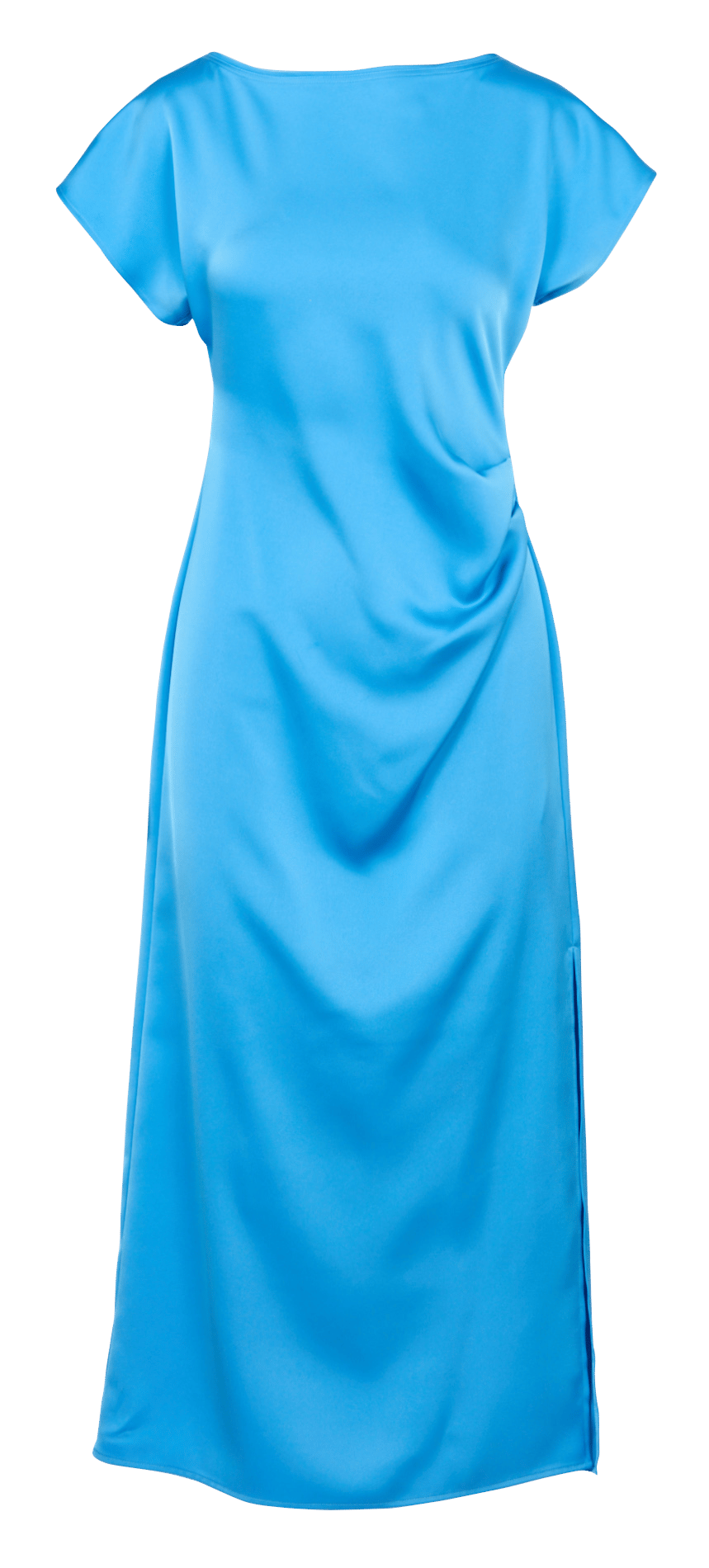 Langes Kleid mit U-Boot-Ausschnitt ZAPA Blau