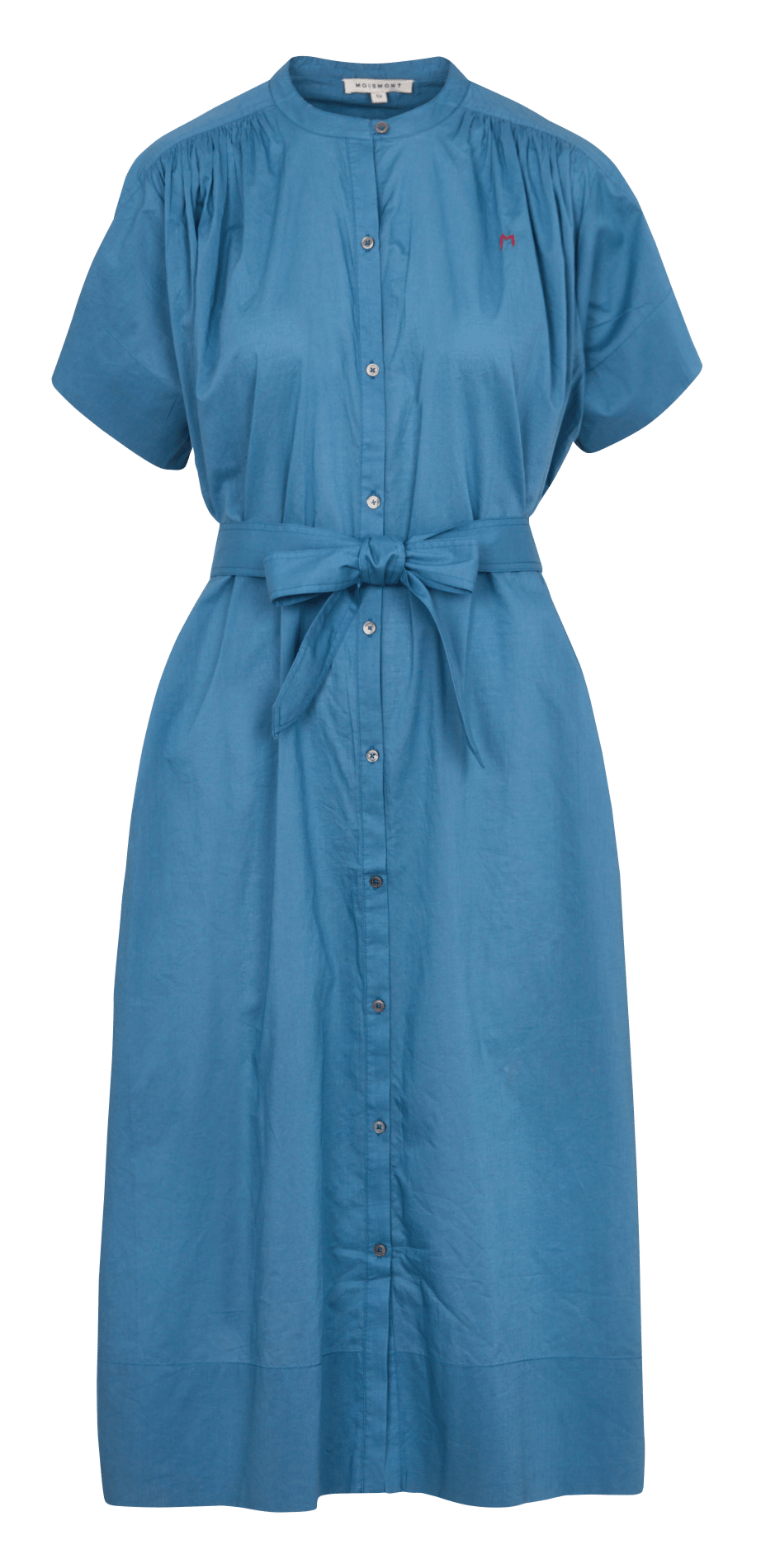 Robe midi col rond en coton MOISMONT Bleu