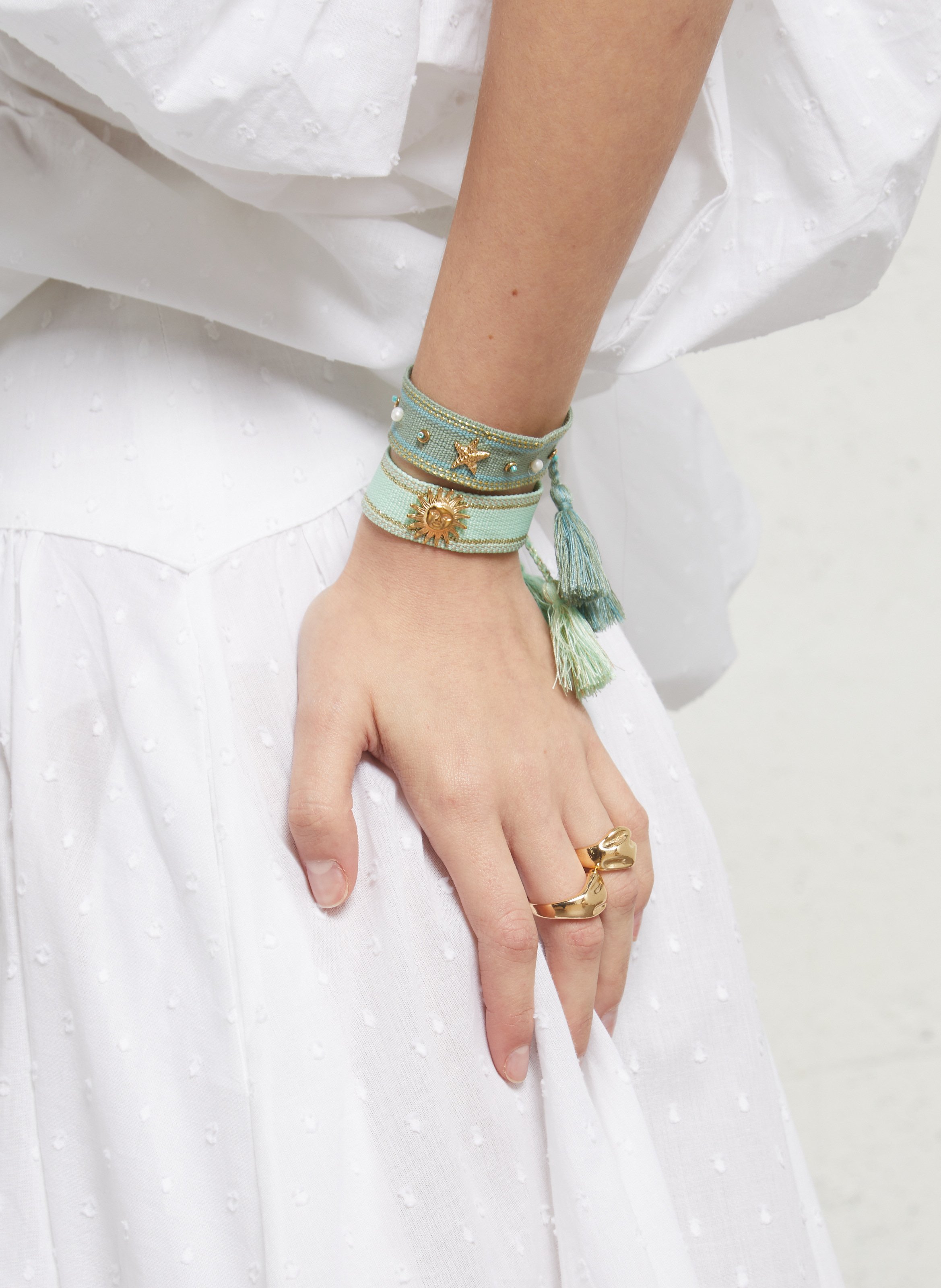 Textilarmband AU PRINTEMPS PARIS Grun