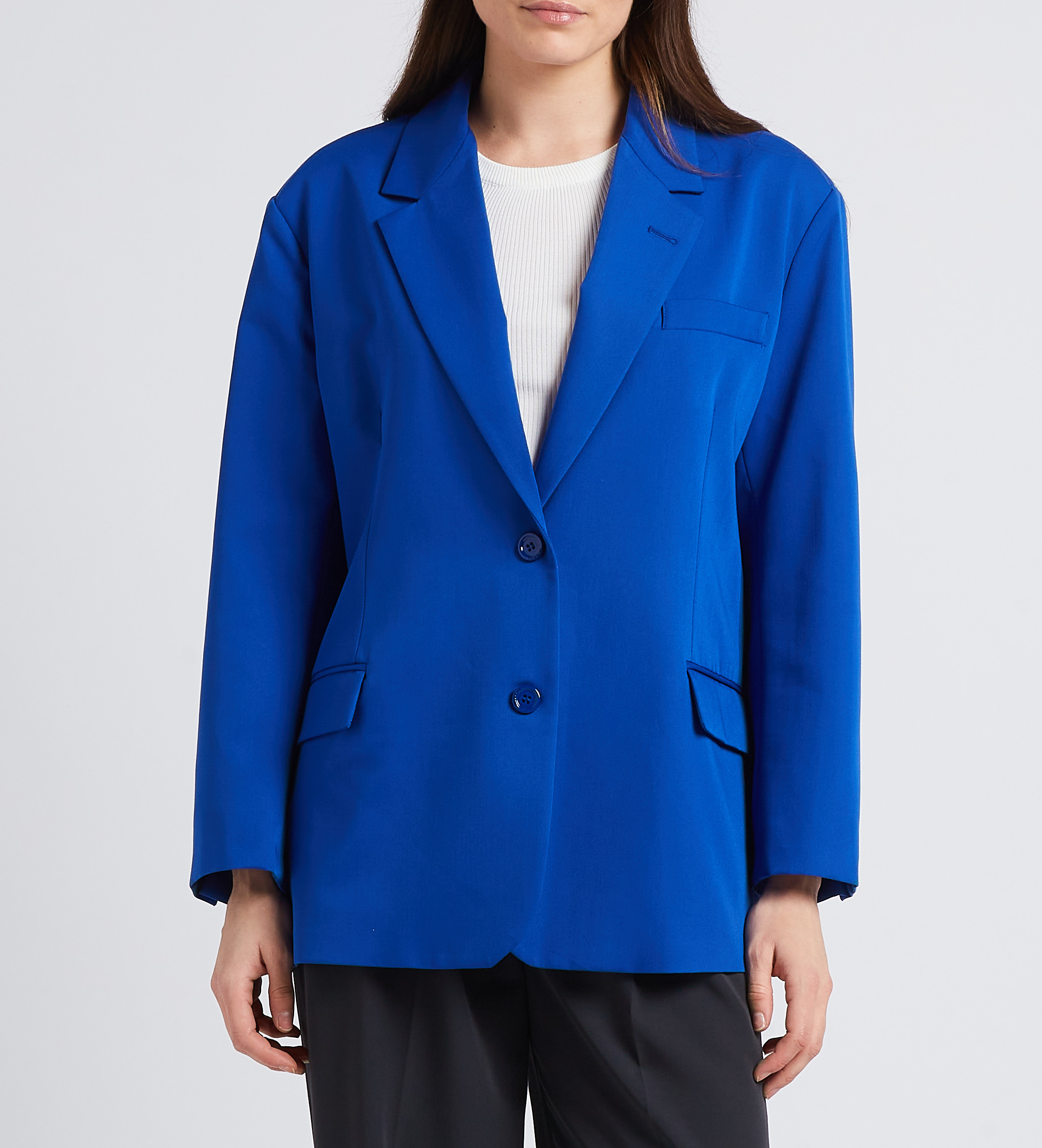 Oversized blazer with tailored collar and back slit IMPERIAL Blue