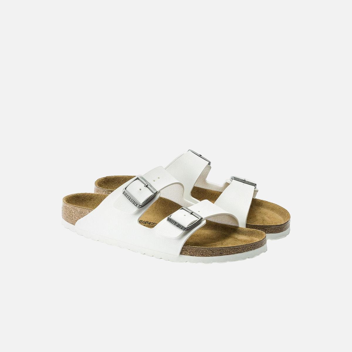 Faux leather sandals BIRKENSTOCK White