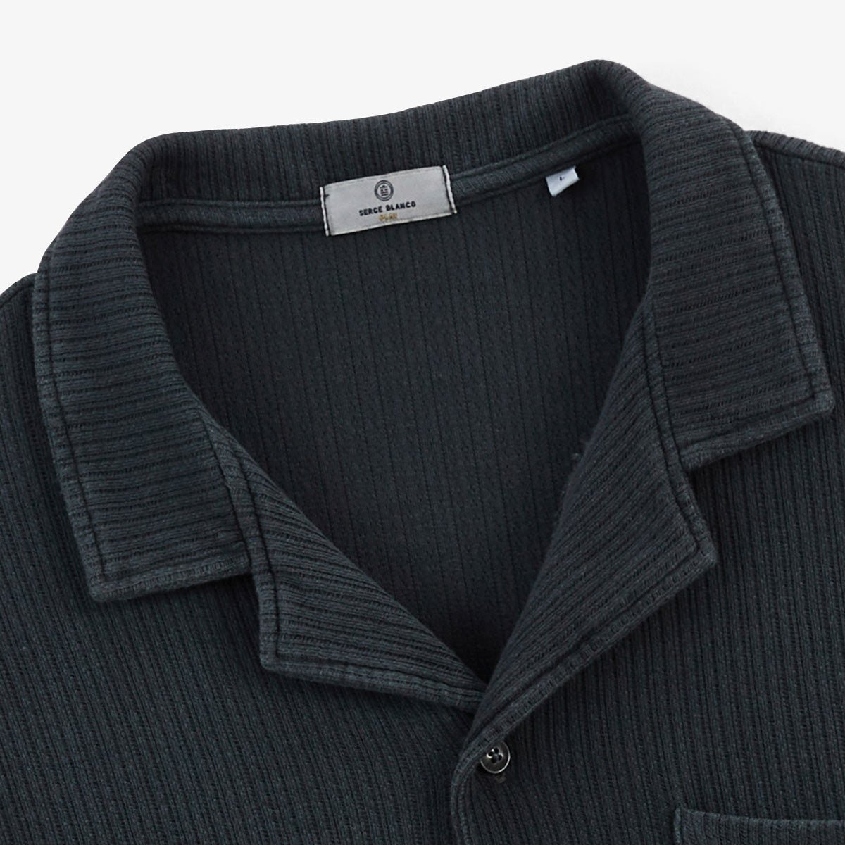 Short-sleeved jacquard cotton shirt SERGE BLANCO Grey