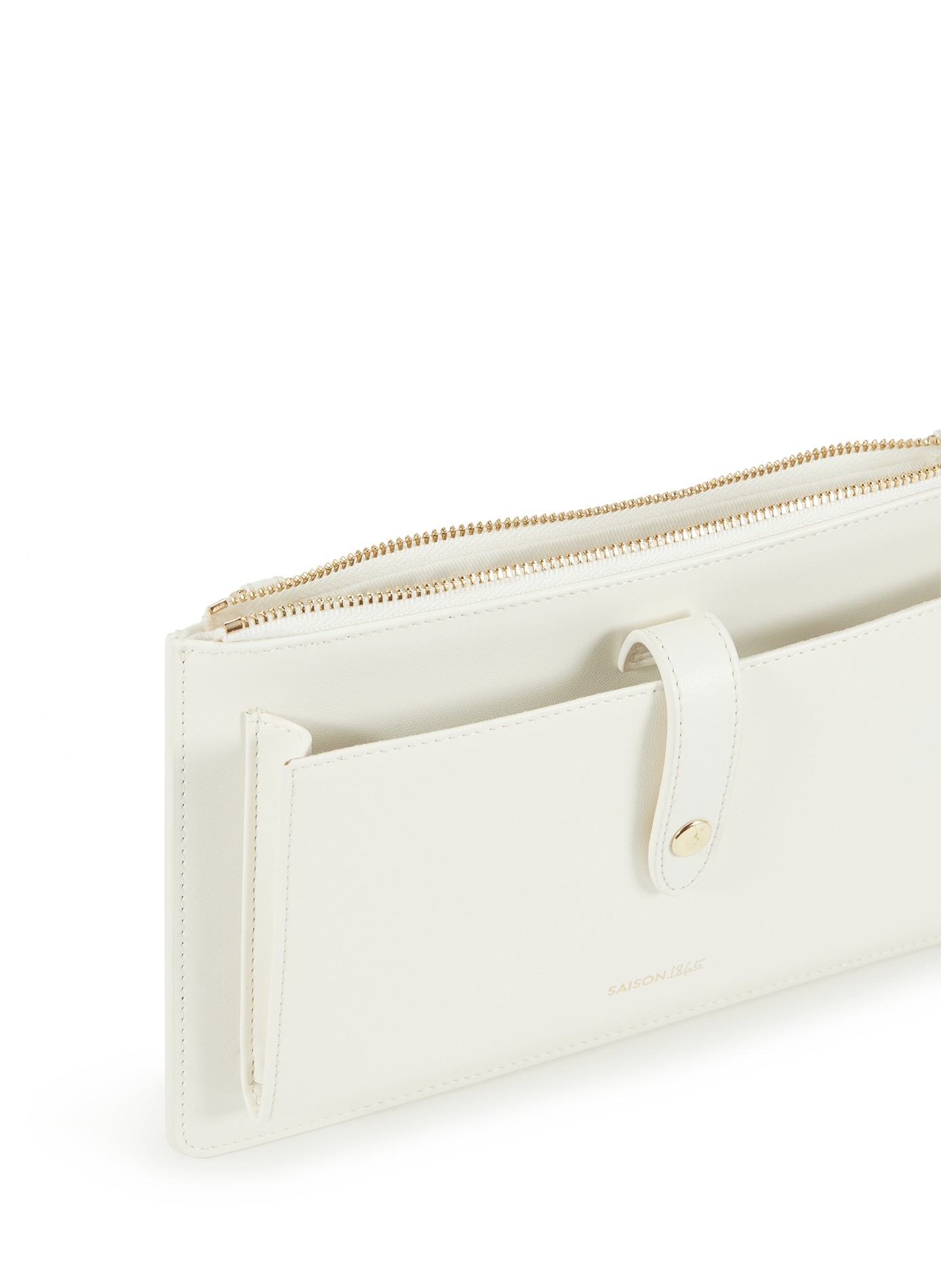 Leather clutch bag SAISON 1865 Beige