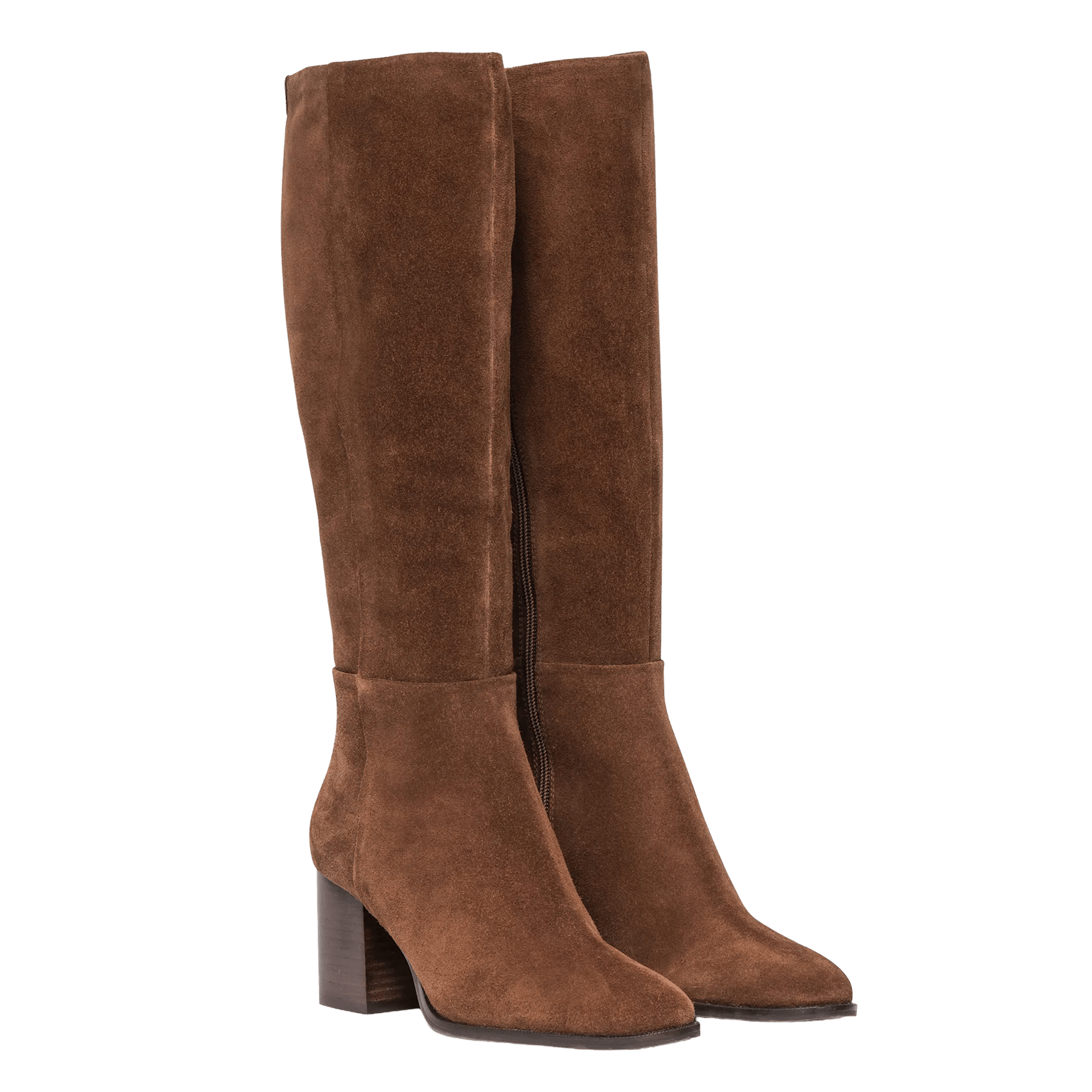 Stiefel mit runder Spitze aus Wildleder BOCAGE Braun