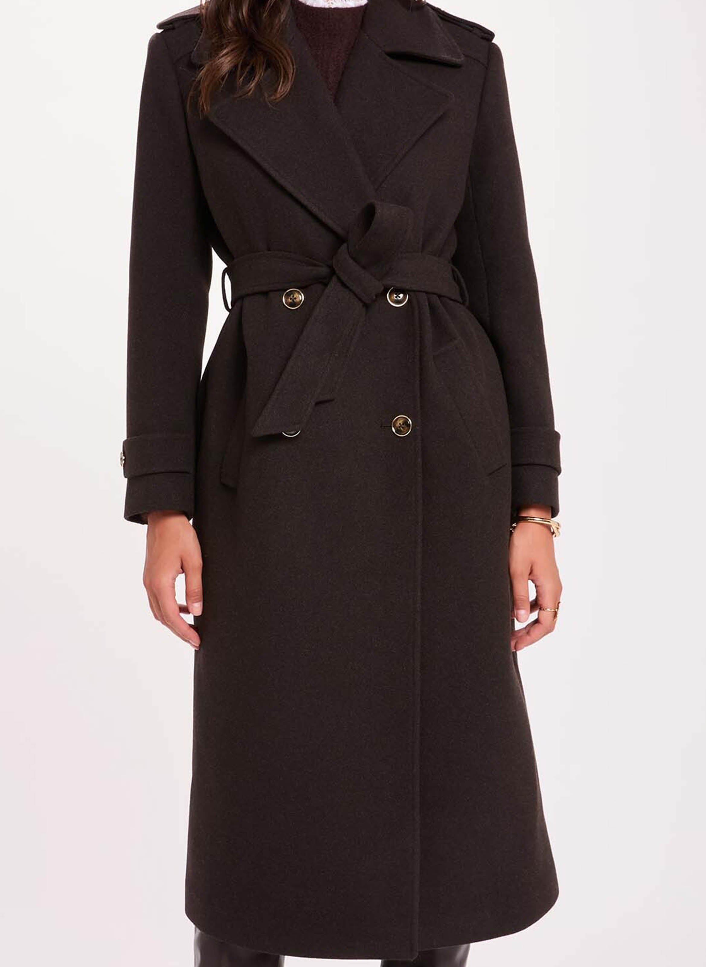 Manteau long ceinturé  MORGAN Marron