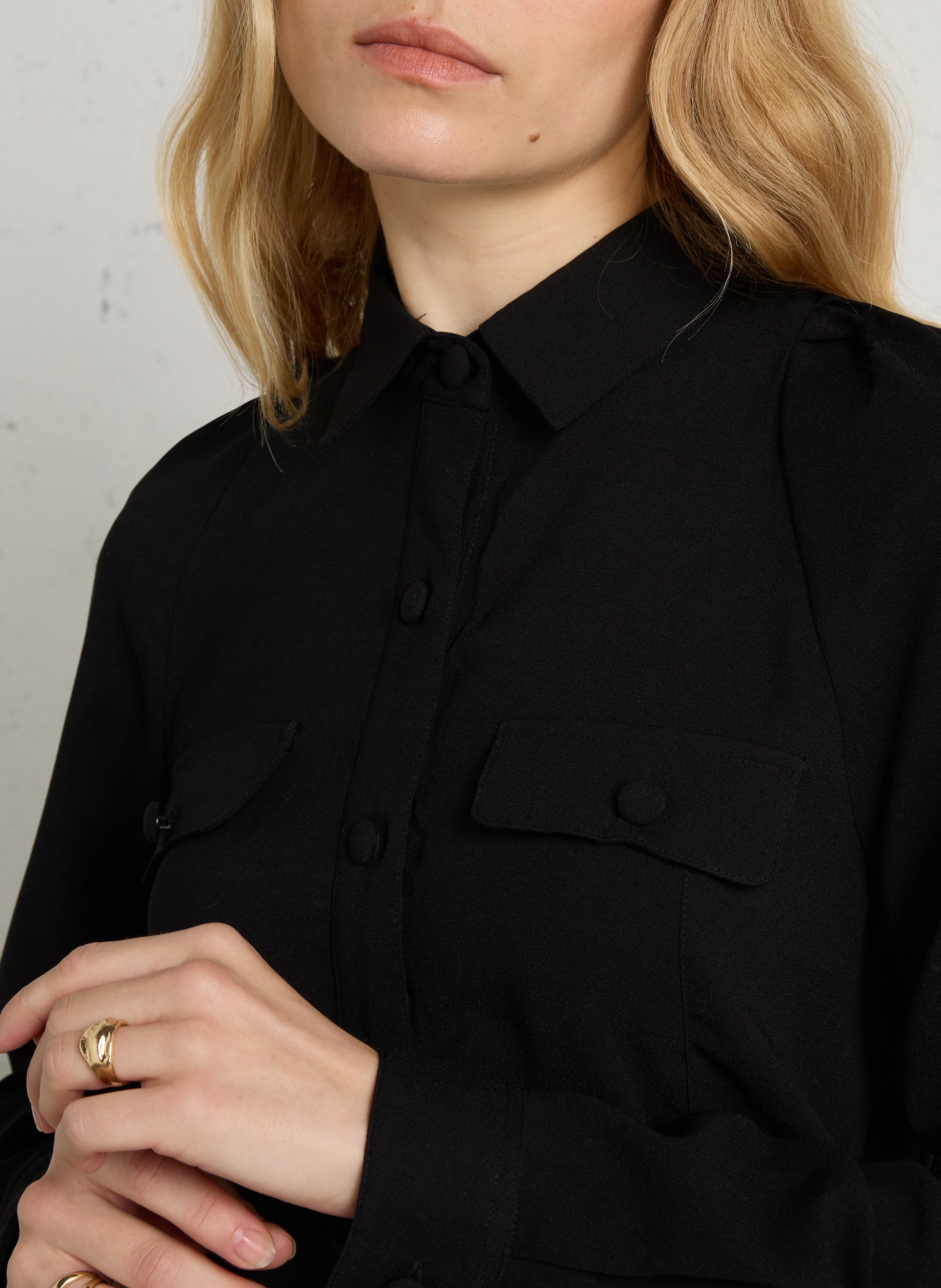 Short shirt with classic collar IKKS Black