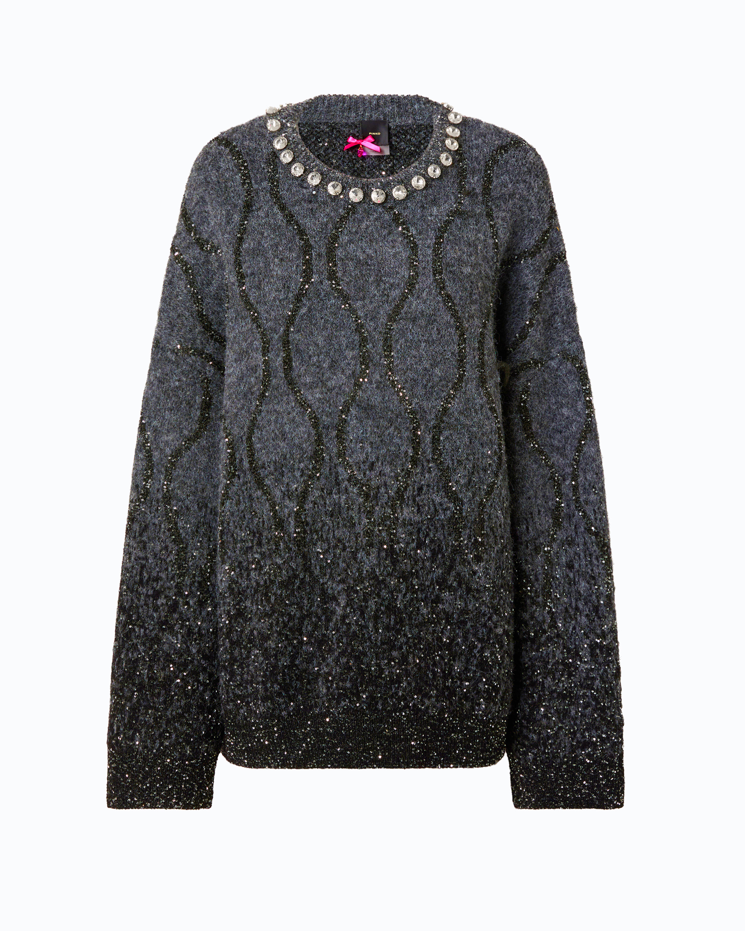 Pull à col bijou et micro-paillettes PINKO Multicolore