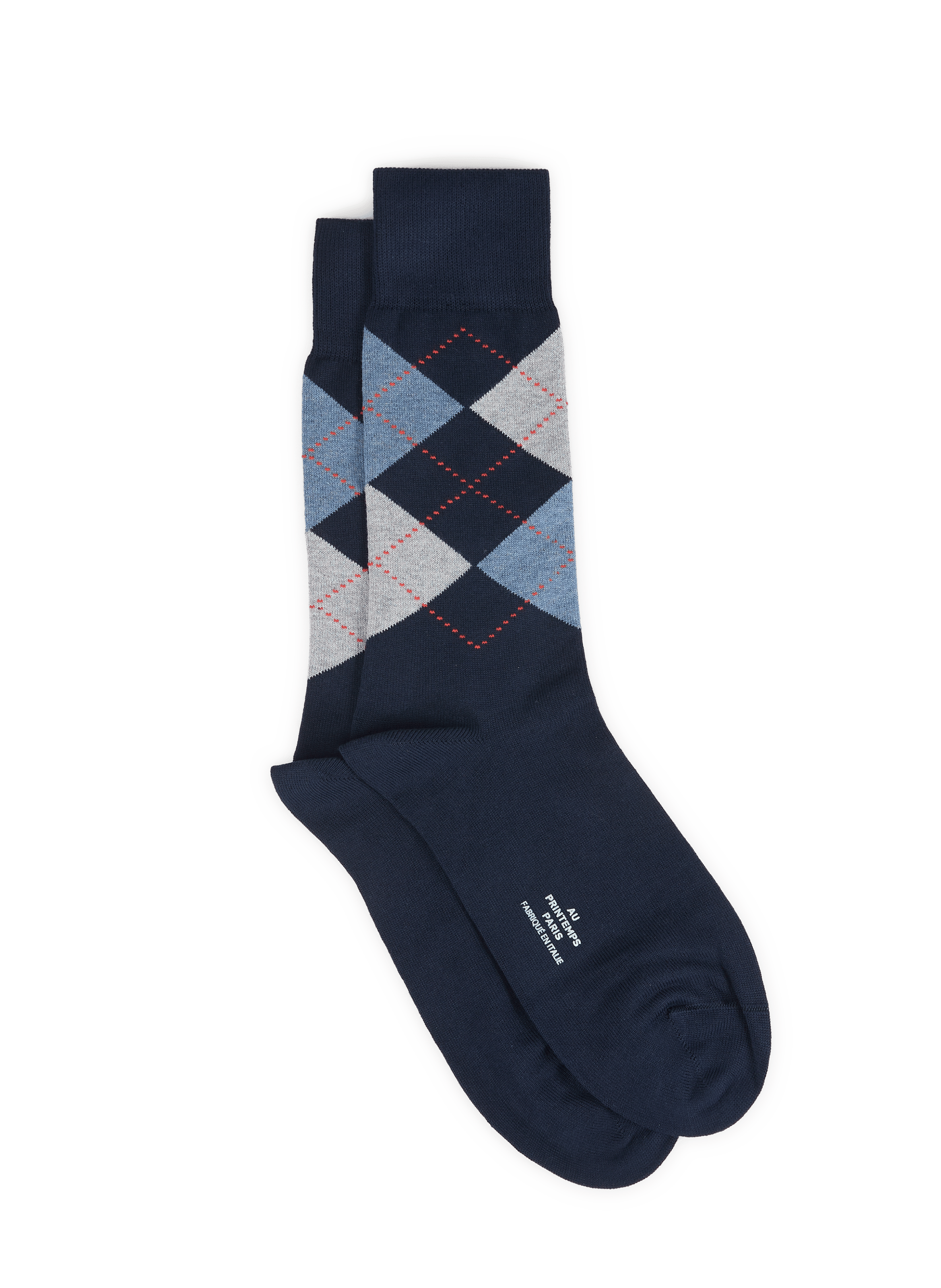 High argyle socks in a cotton blend cho dic pri losa ch bleu ca AU PRINTEMPS PARIS Multicolored