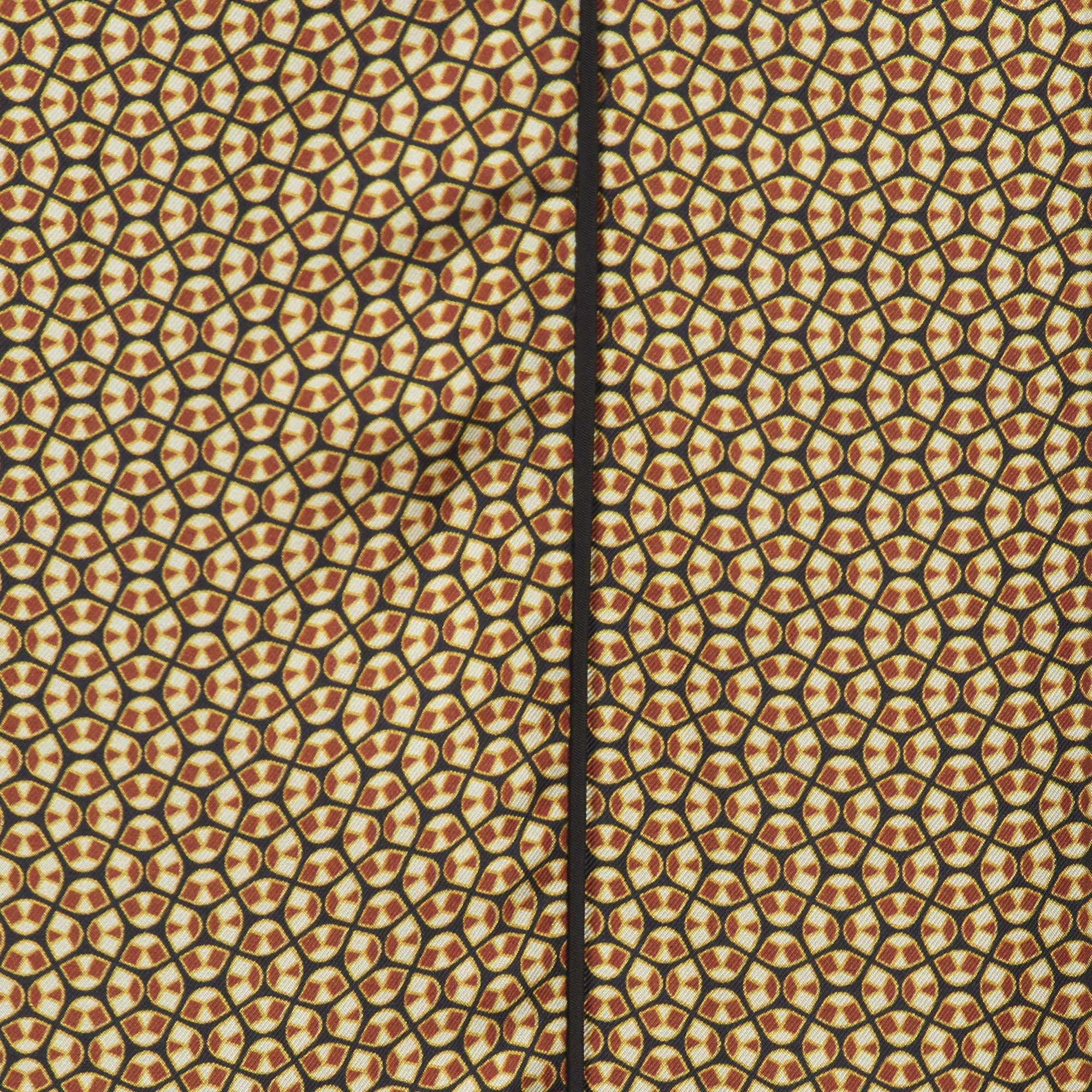 Robe courte droite décolletée et imprimée en soie MOMONI Rouge