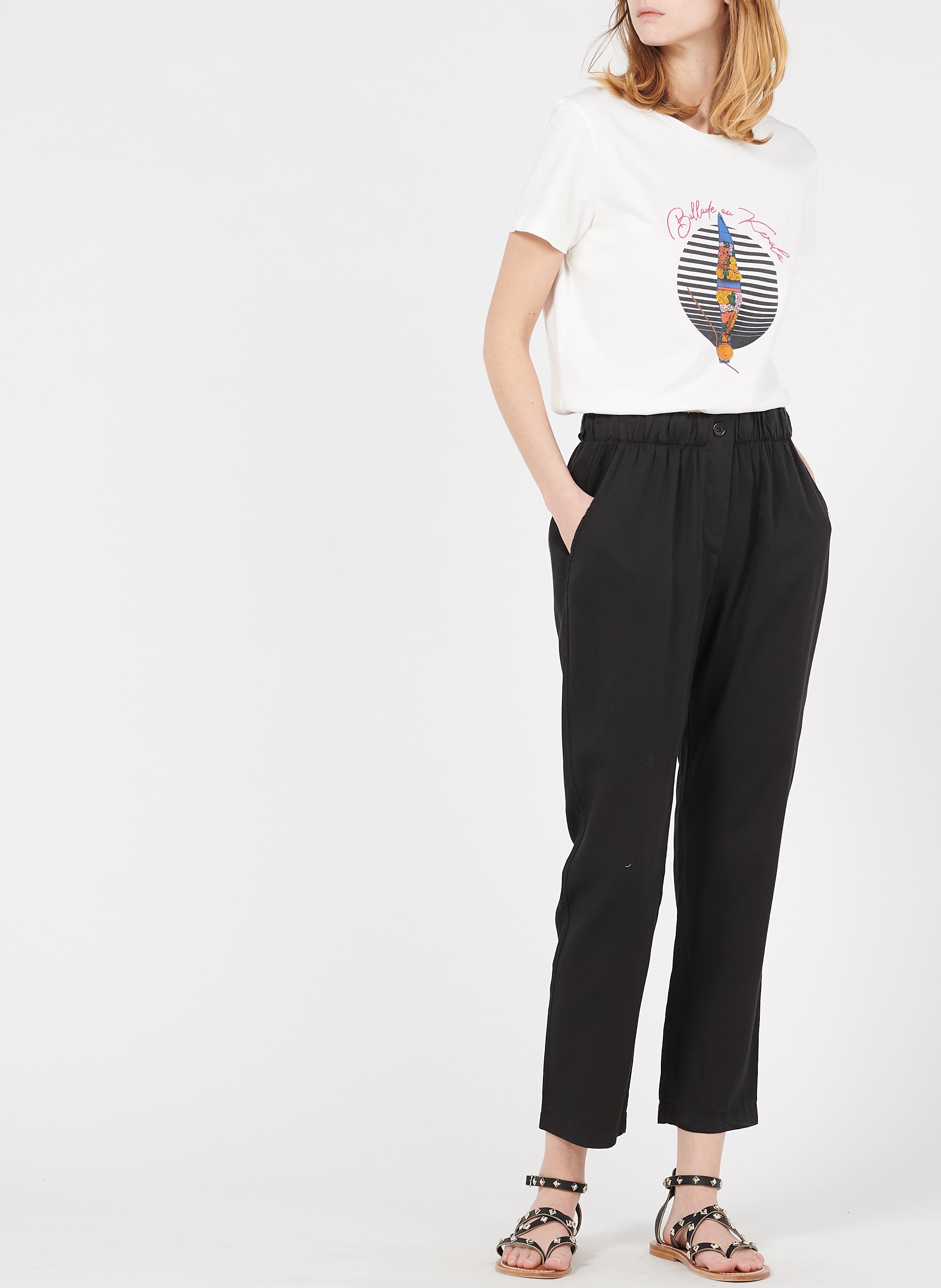 Gerade geschnittene 7/8-Hose LA FEE MARABOUTEE Schwarz