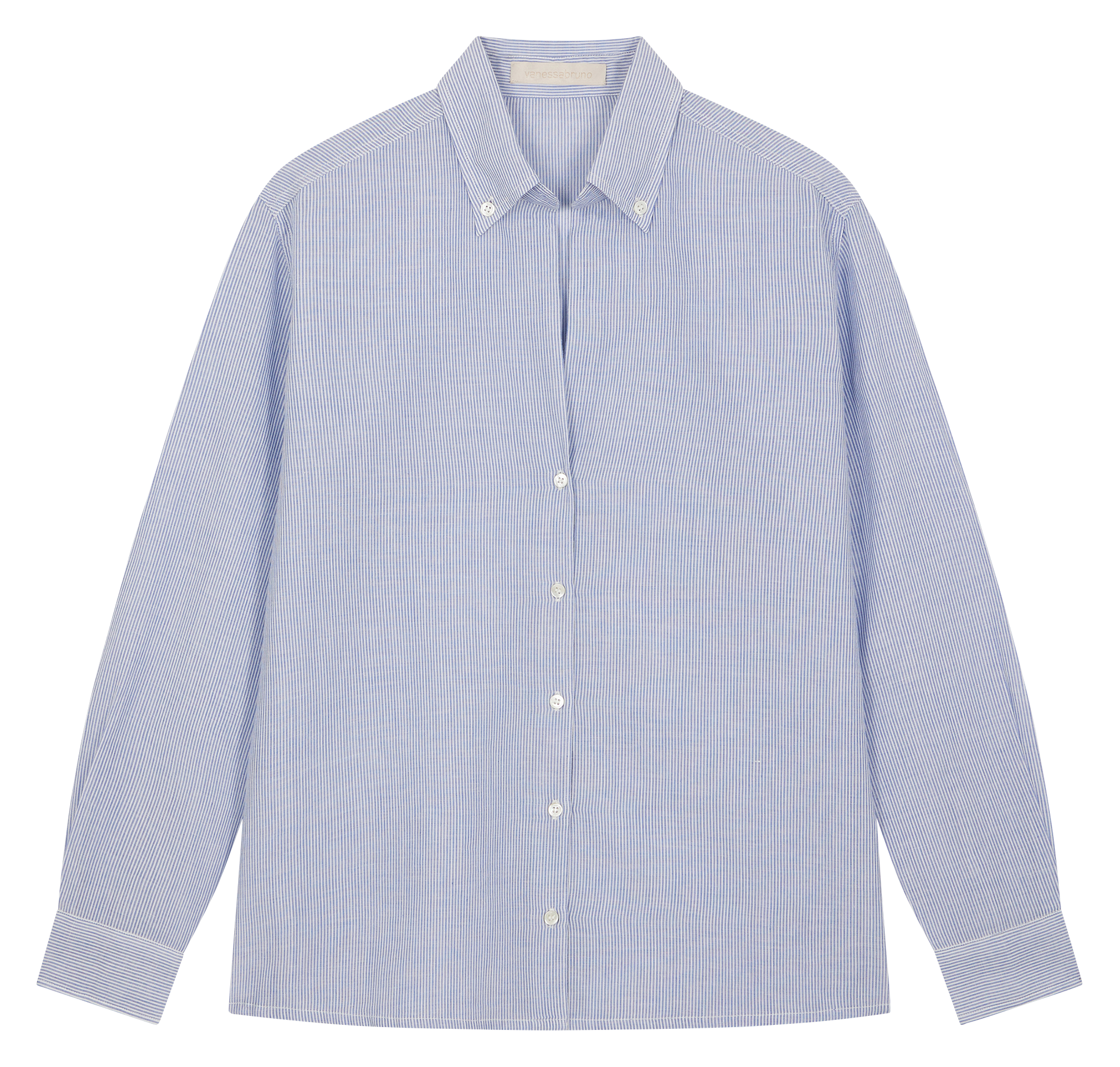 Chemise col classique à rayures en coton VANESSA BRUNO Bleu