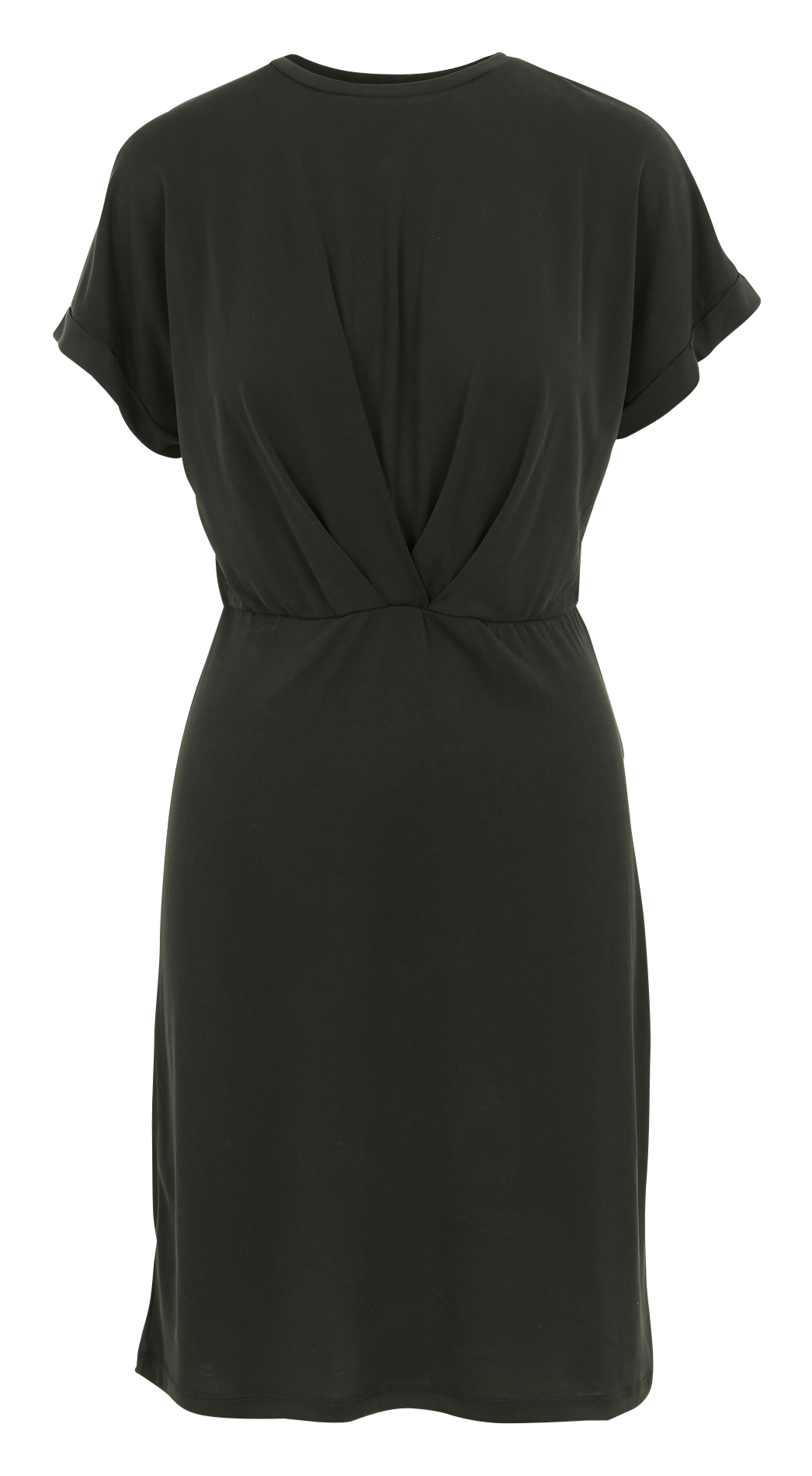 Korte, rechte jurk met ronde hals OBJECT Zwart