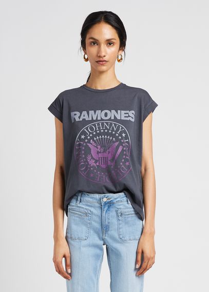 Camiseta De Algodón Serigrafiada Con Cuello Redondo Ramones X Mkt Studio Mkt - Mujer | Place des