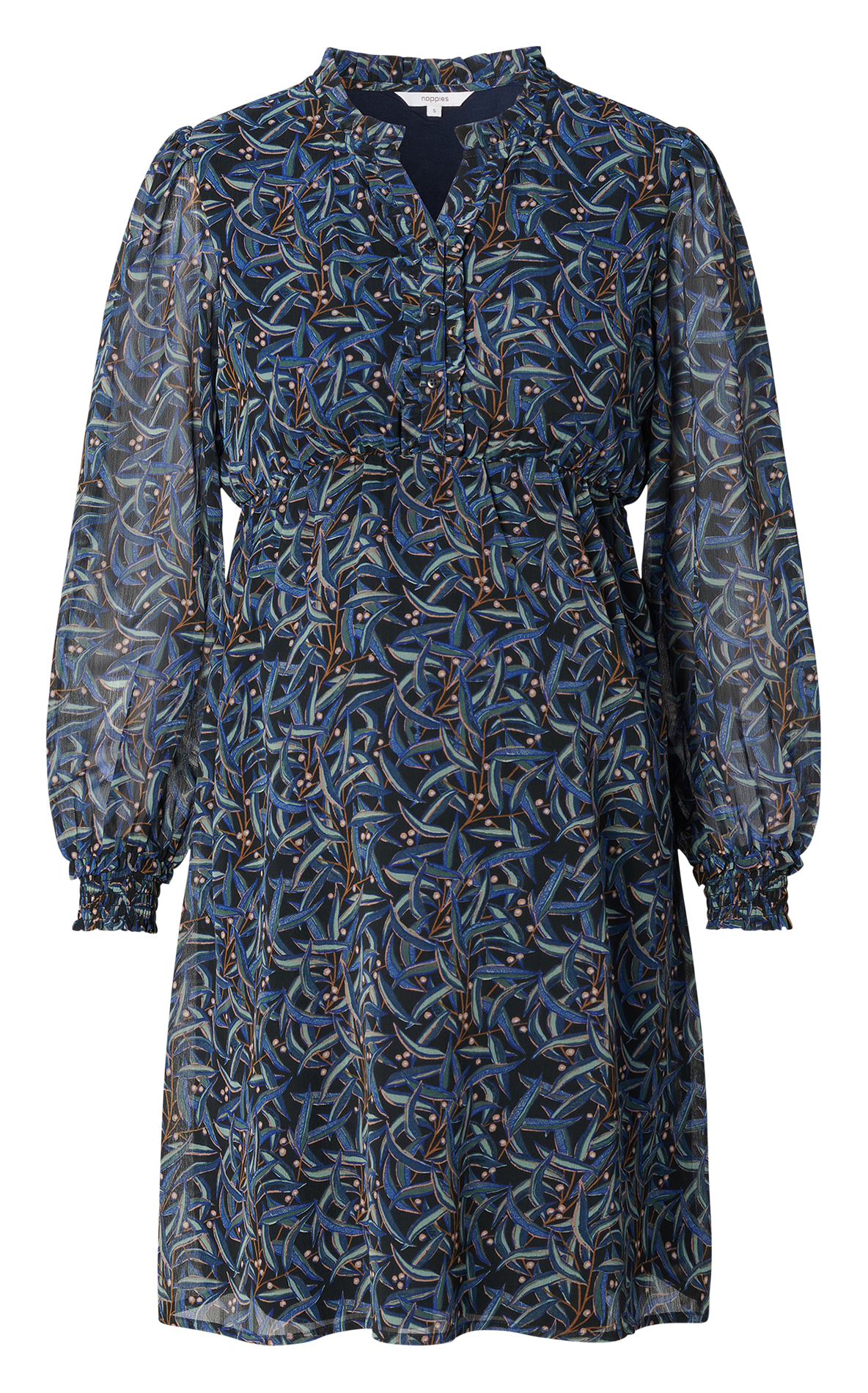 Short printed nursing dress NOPPIES Black