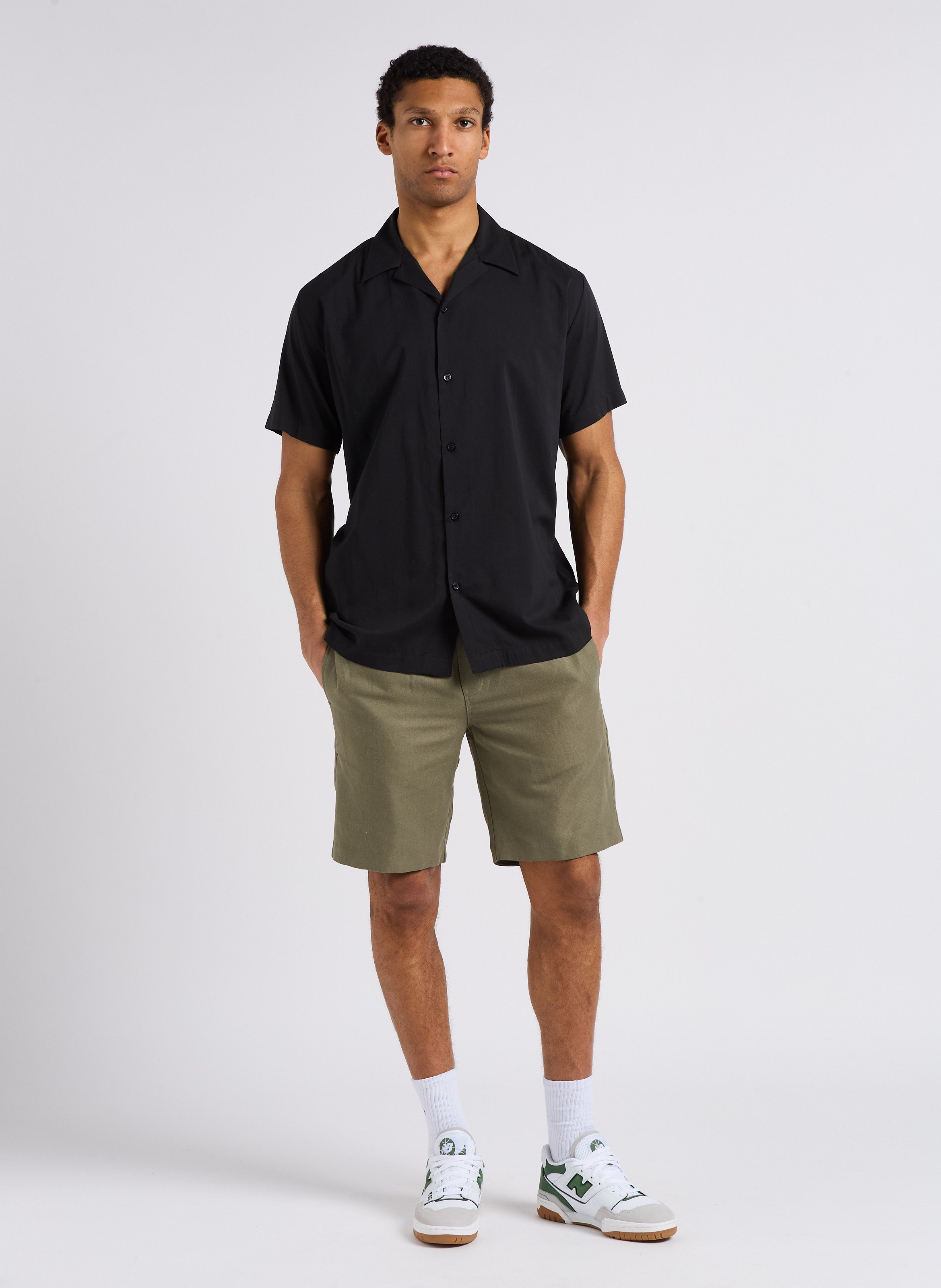 Chemise regular-fit en coton bio mélangé SELECTED Gris