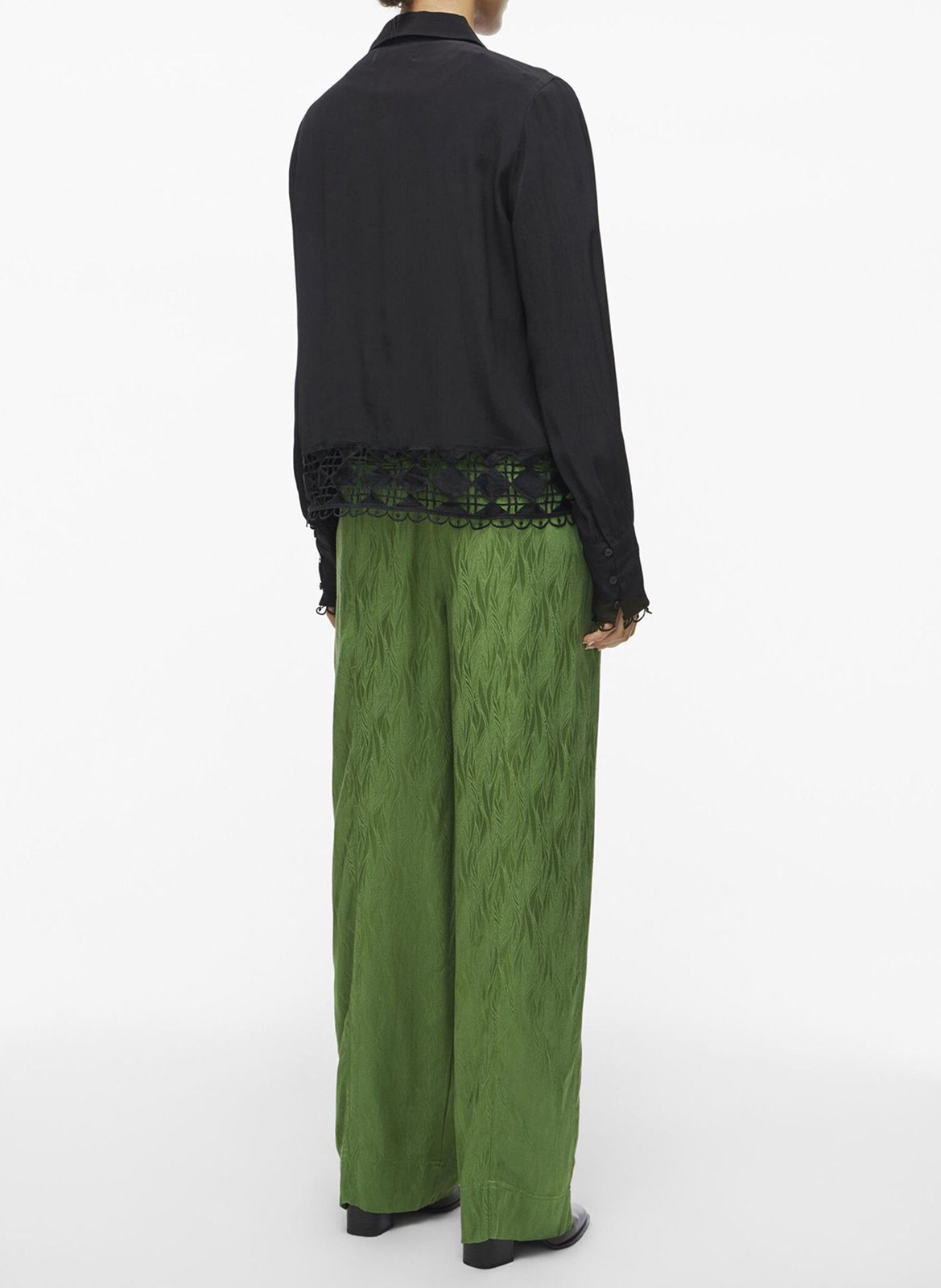Pantalon droit en jacquard imprimé ROUGE EDIT Vert