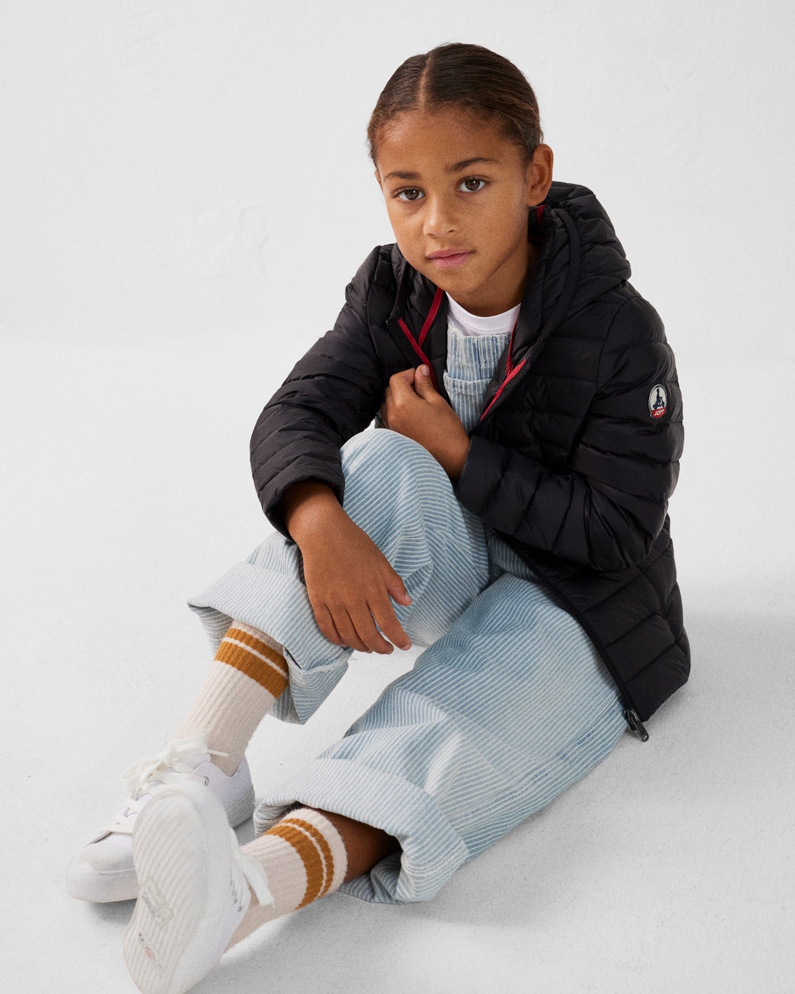 Carla lightweight hooded children's down jacket JOTT Black