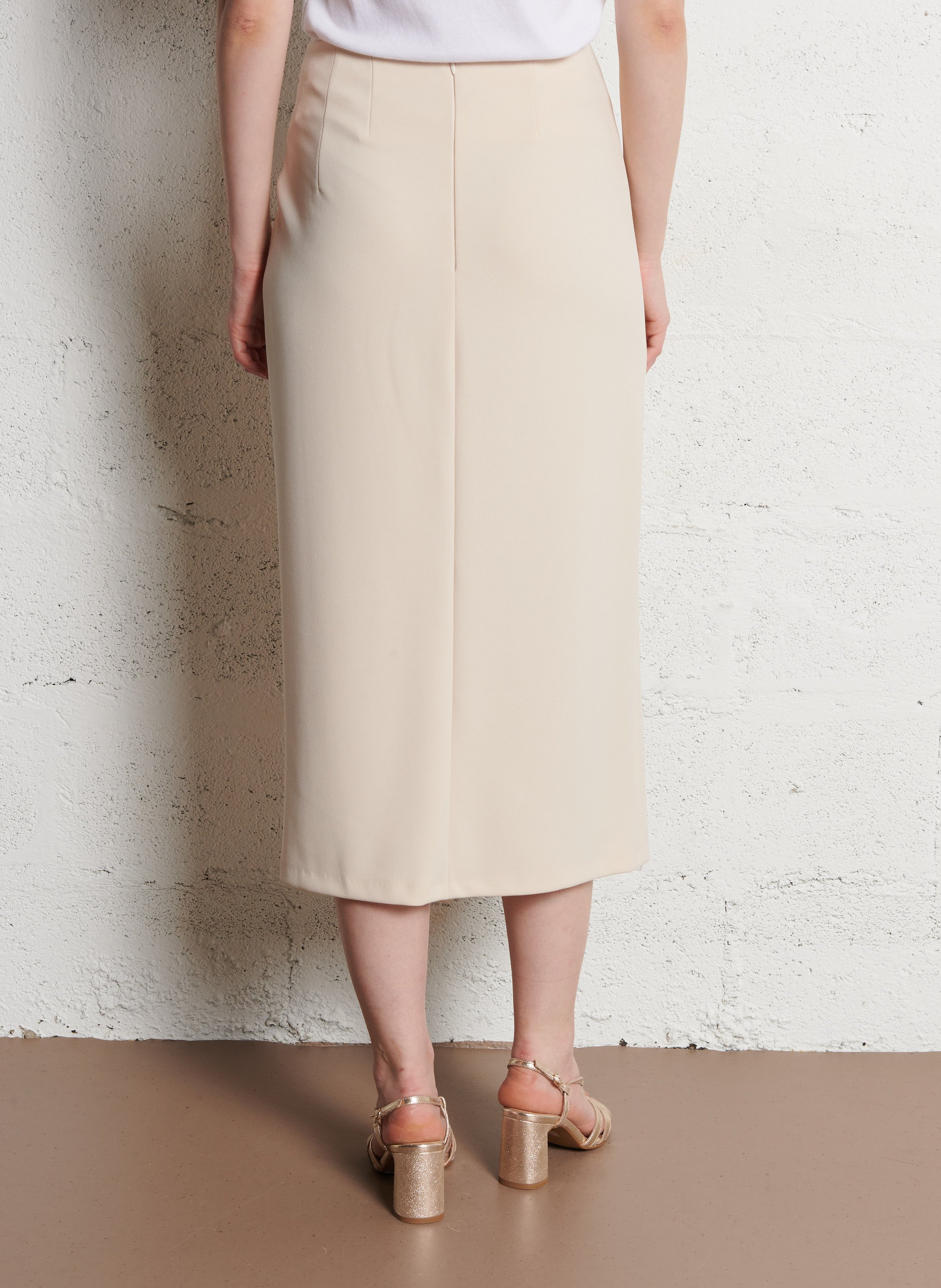 Satin asymmetric skirt IMPERIAL White