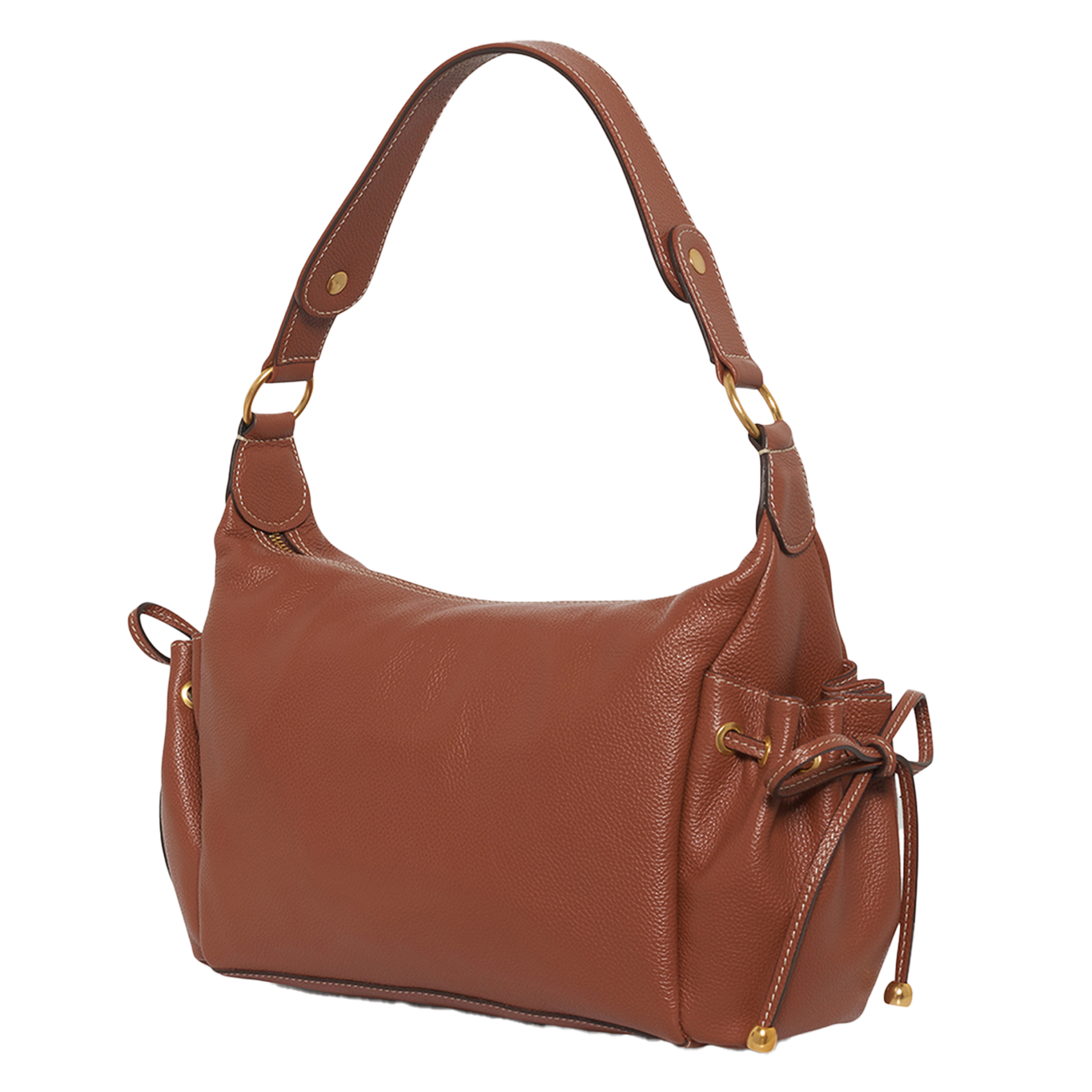 Sac porté épaule en cuir Marron