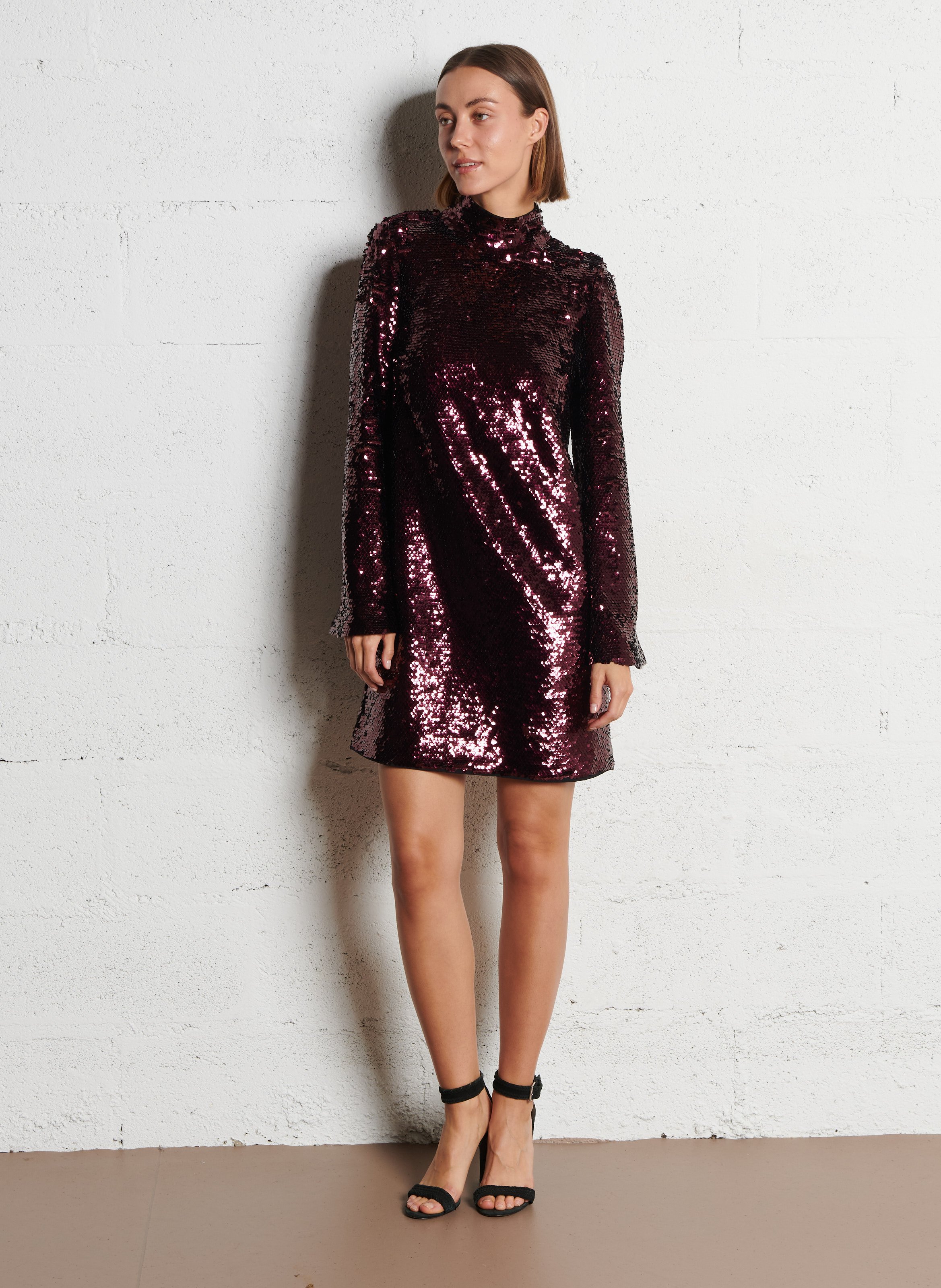 Dress with sequins IKKS Purple
