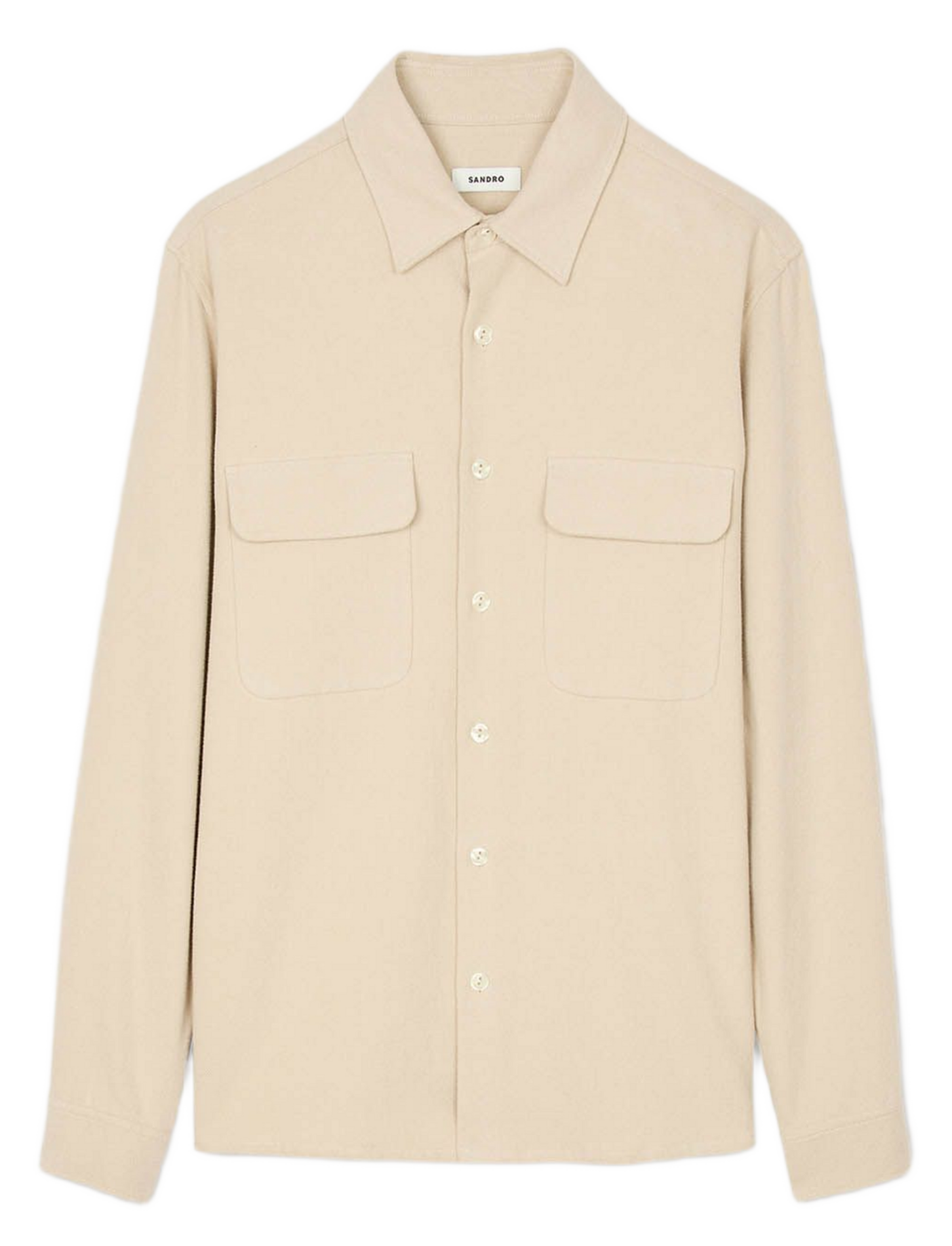 Cotton shirt with classic collar SANDRO Beige