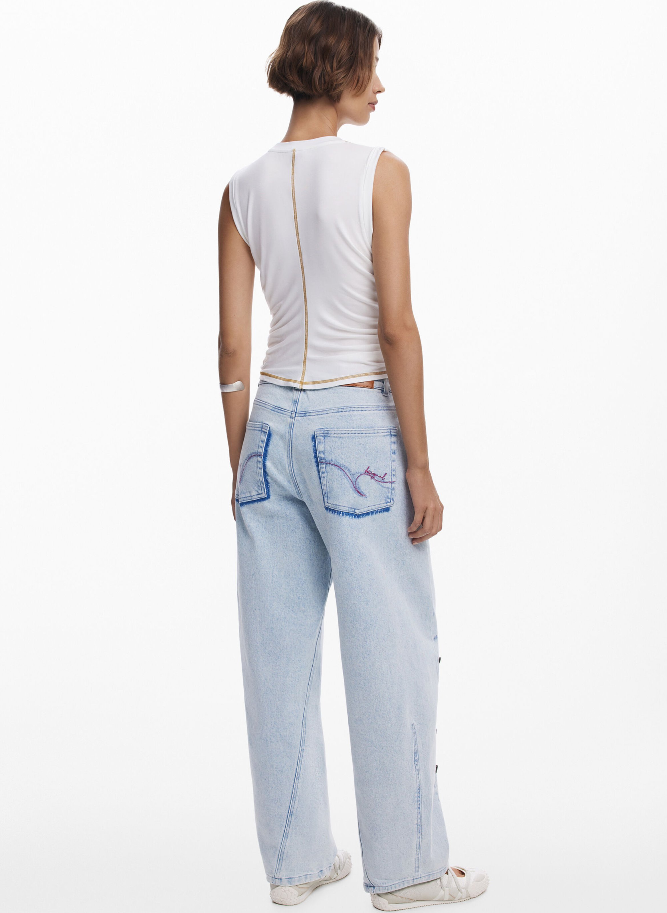 Top sans manches imprimé DESIGUAL Blanc