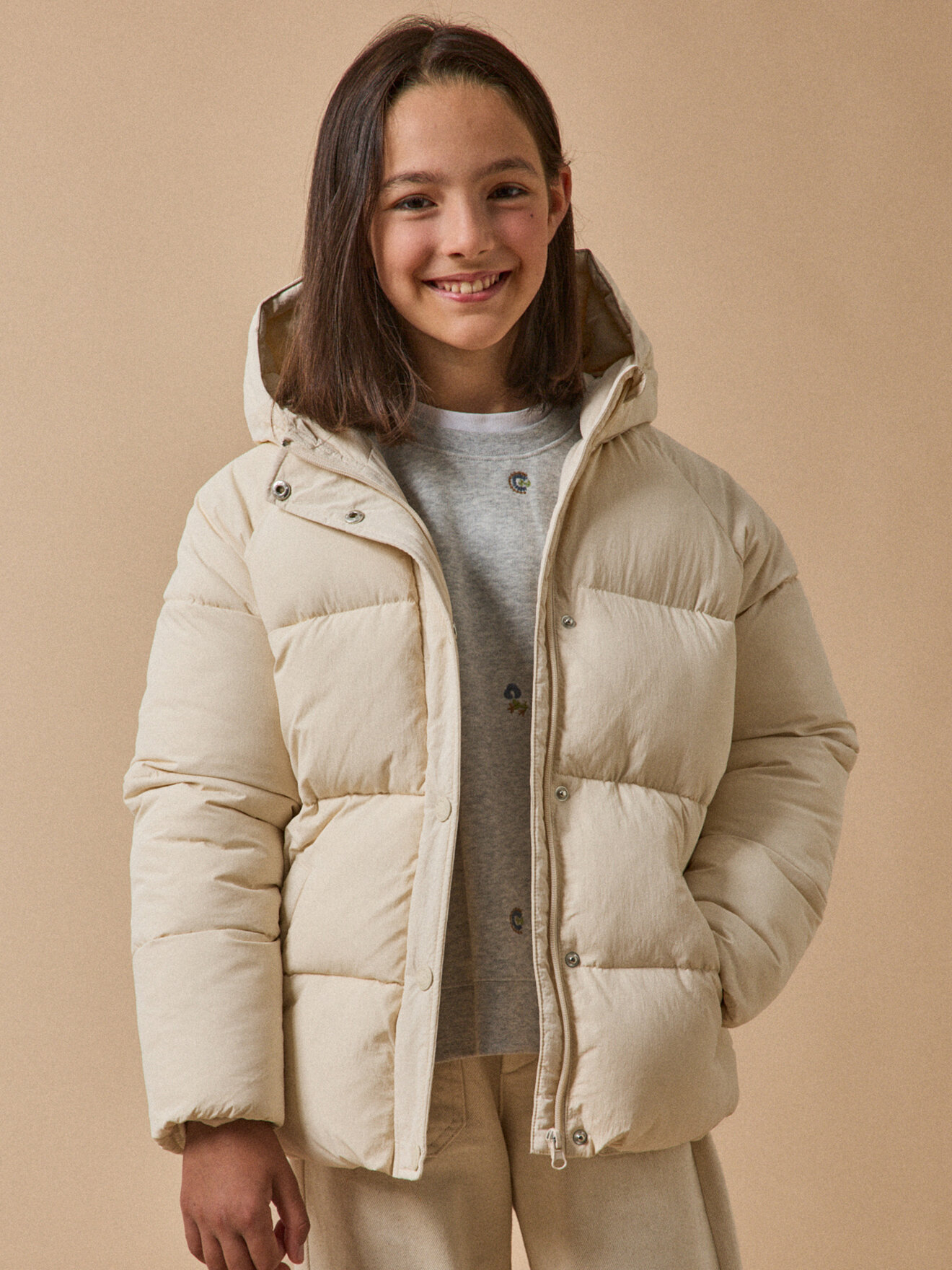 Fleece-lined down jacket CYRILLUS Red