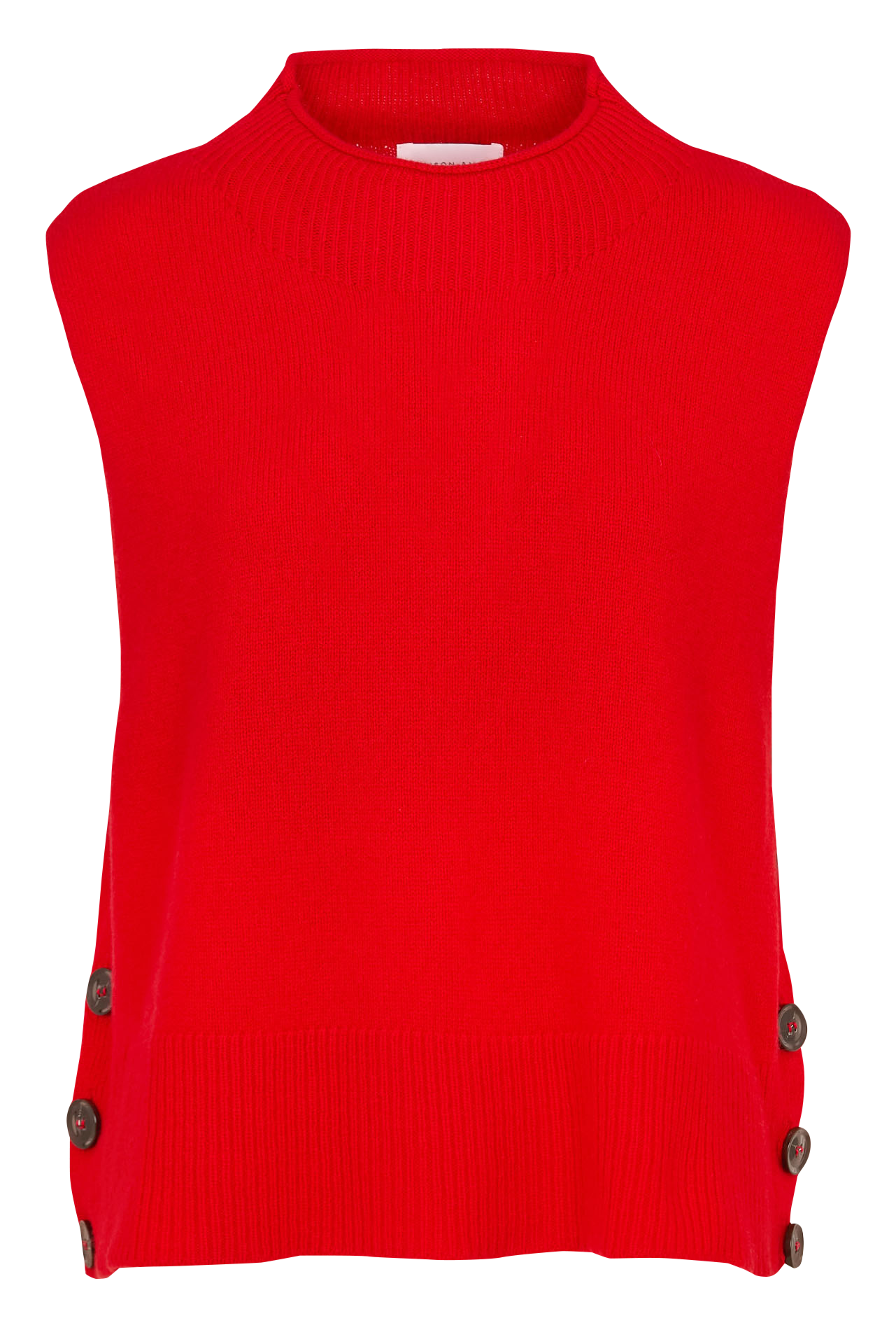 Pull droit sans manches en laine et cachemire MAISON ANJE Rouge