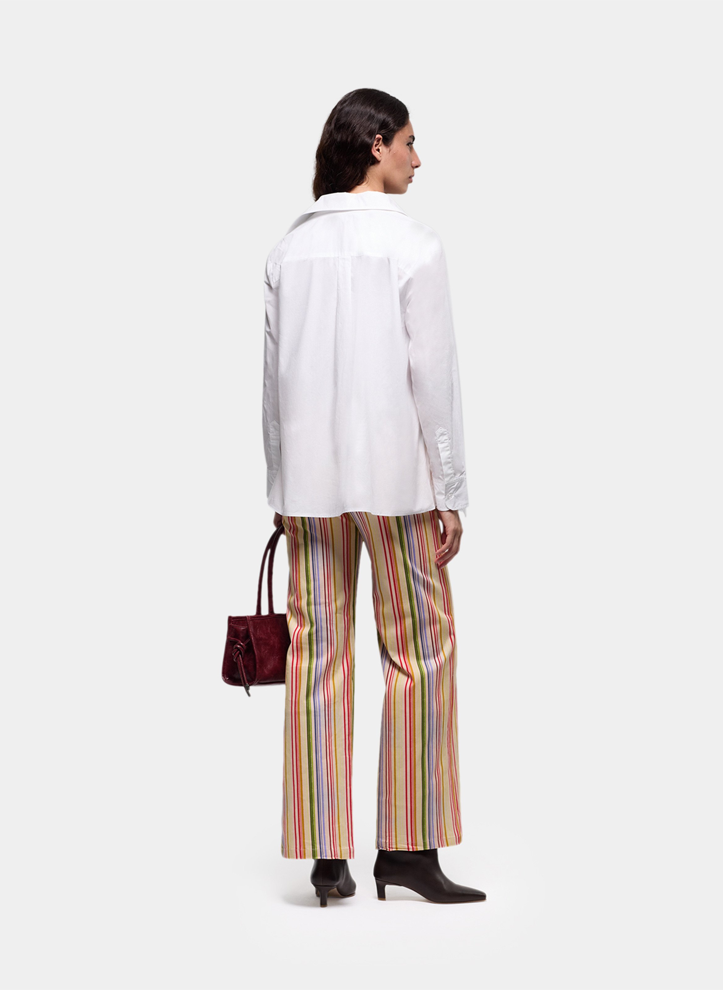 Flared plain cotton shirt LAAGAM White