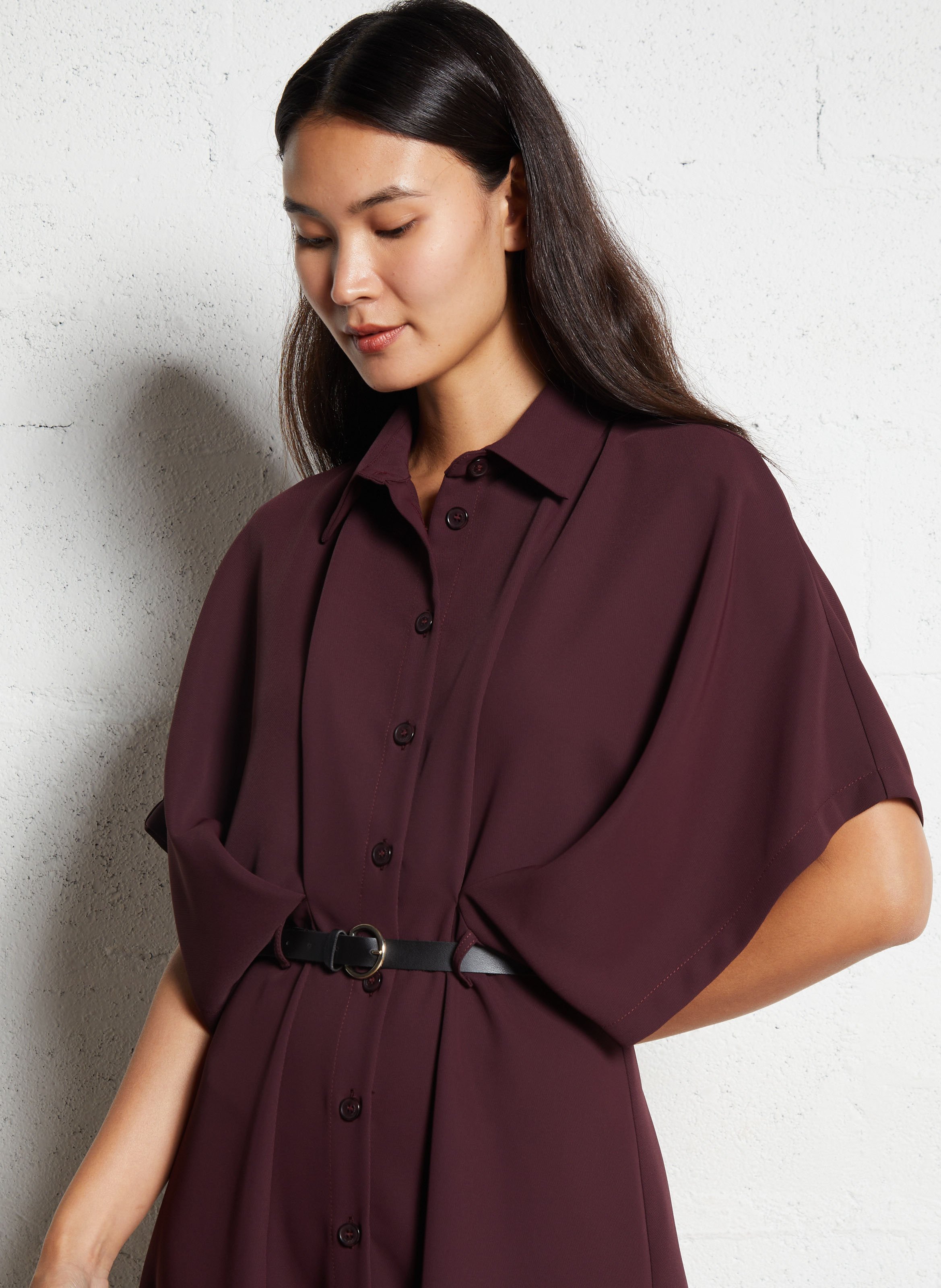 Robe longue col classique  IMPERIAL Rouge