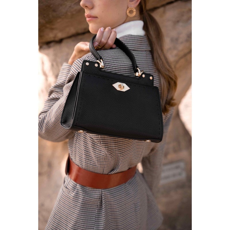 Handbag - cowhide leather POURCHET Black