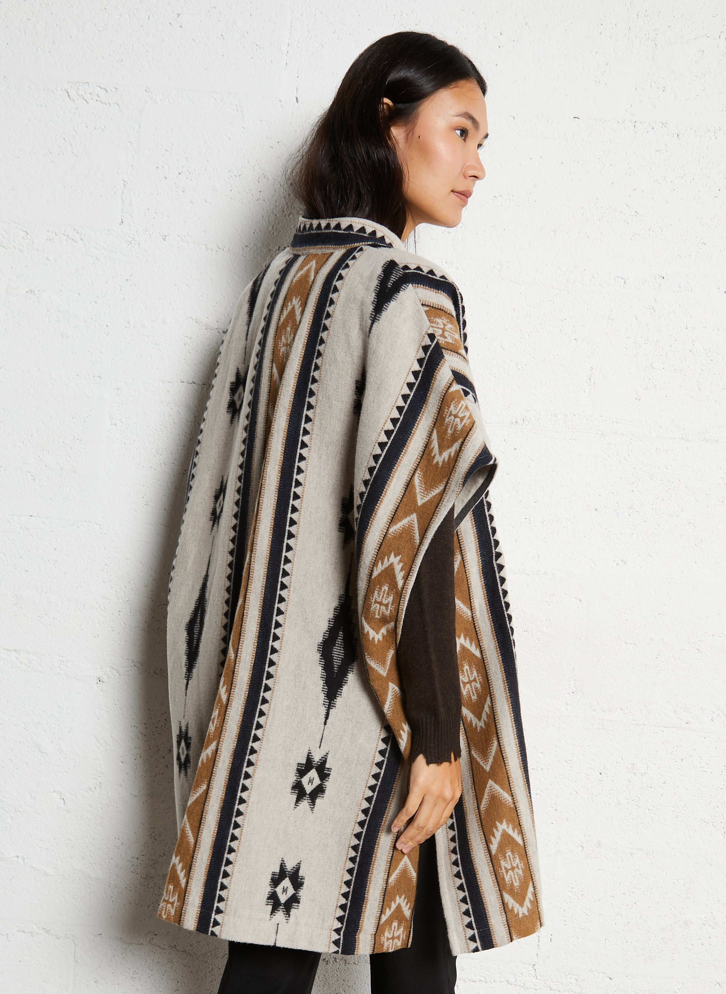 Aztec pattern poncho Blue