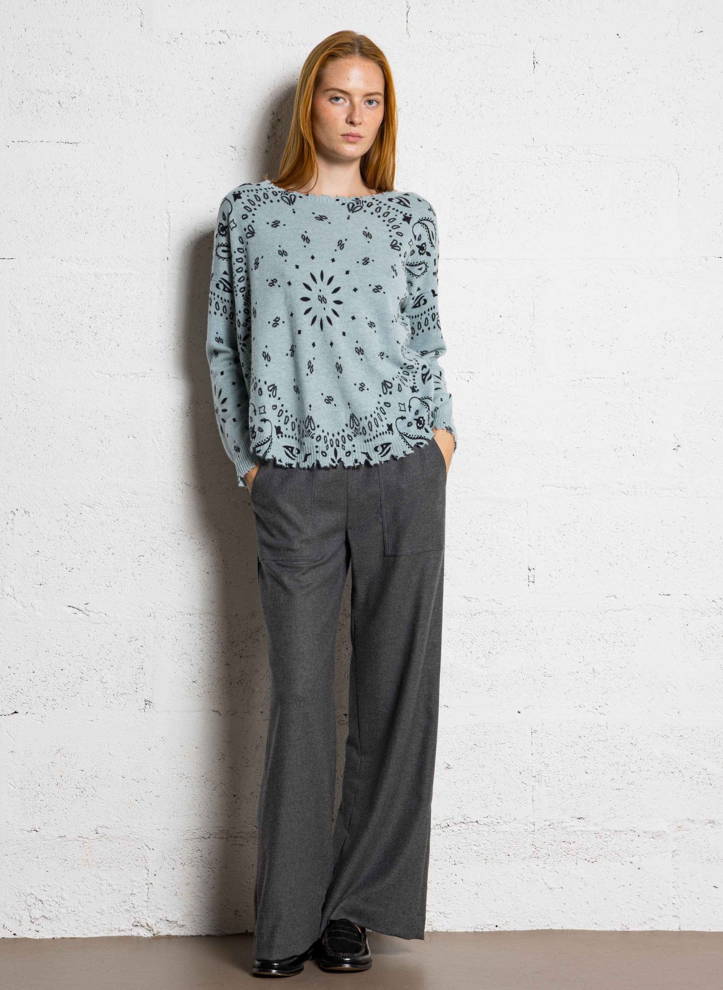 Printed cashmere sweater KUJTEN Blue