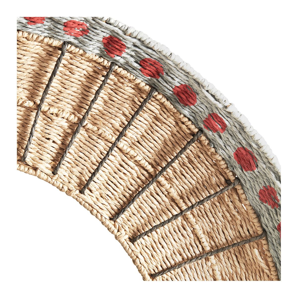 Orma mirror in paper rope - natural and coral - ø 75 cm BLANC D'IVOIRE Multicolored