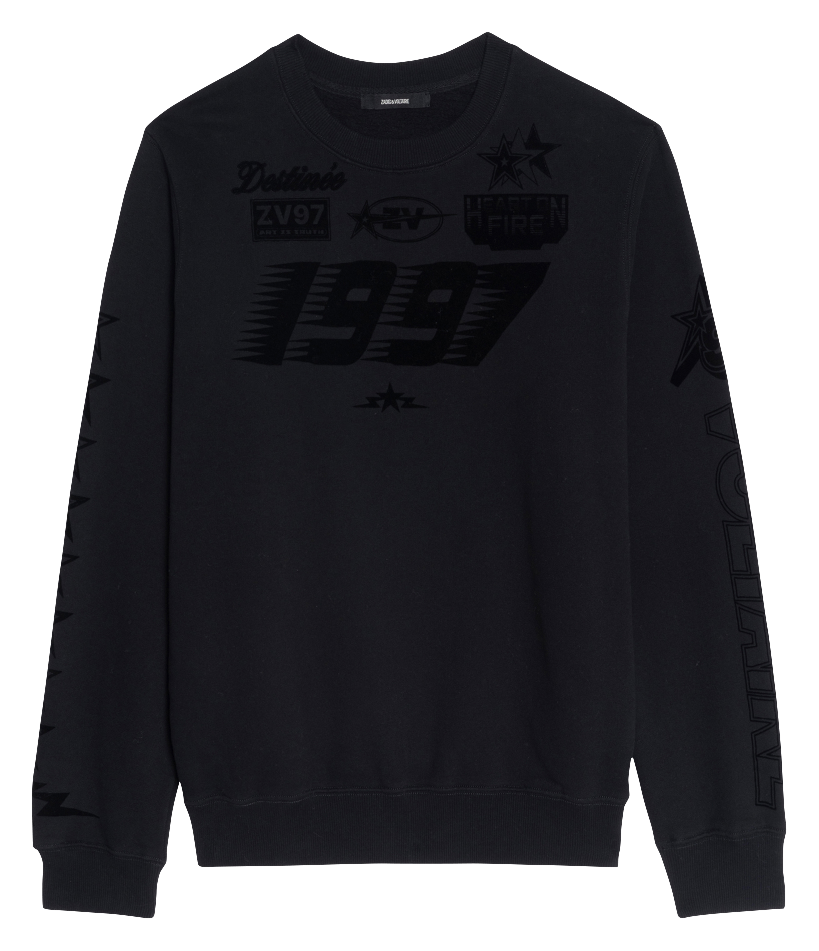 Straight-cut cotton-blend sweater with round neck ZADIG&VOLTAIRE Black