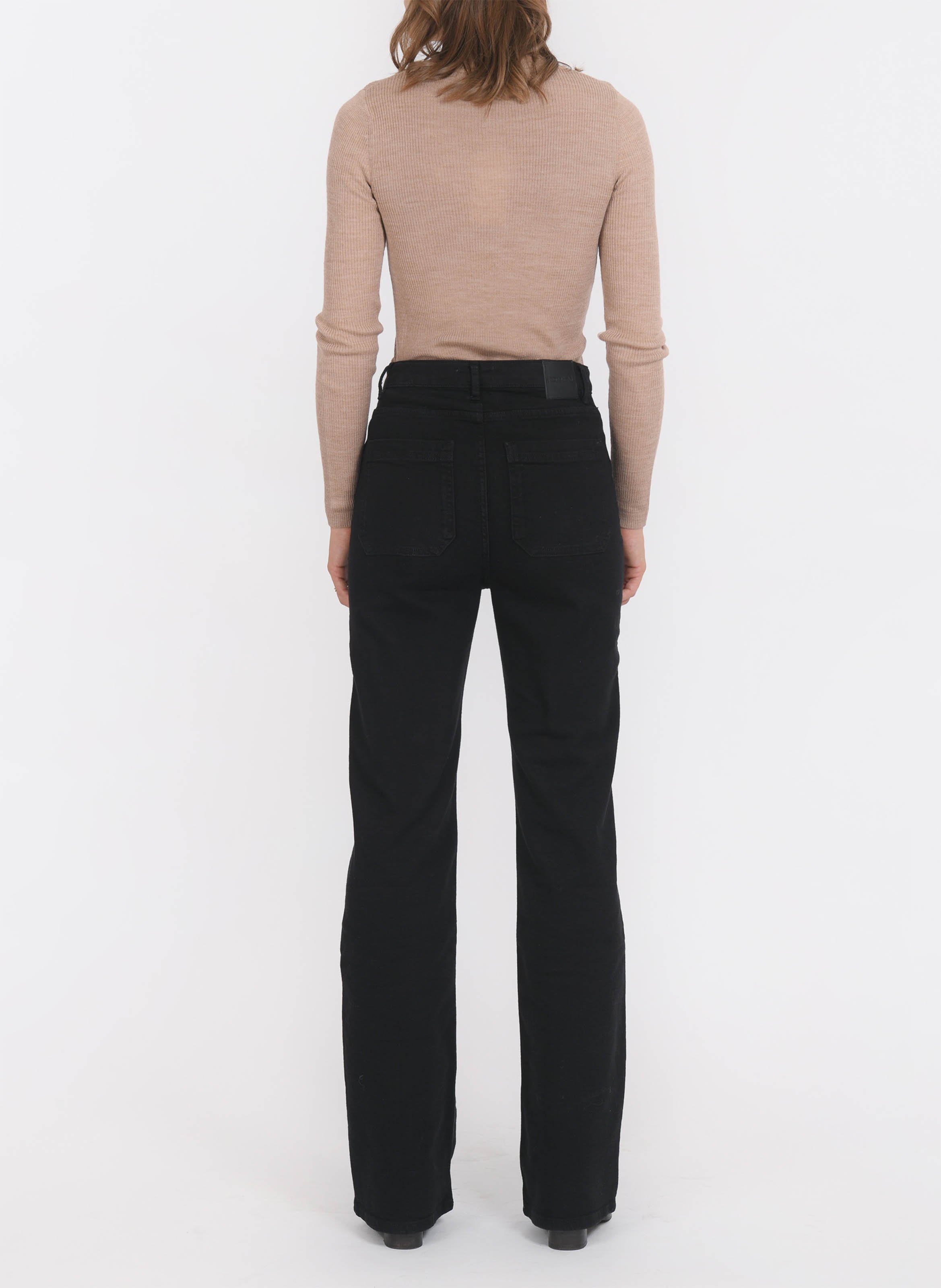 Pantalon flare uni taille haute KOOKAI Noir