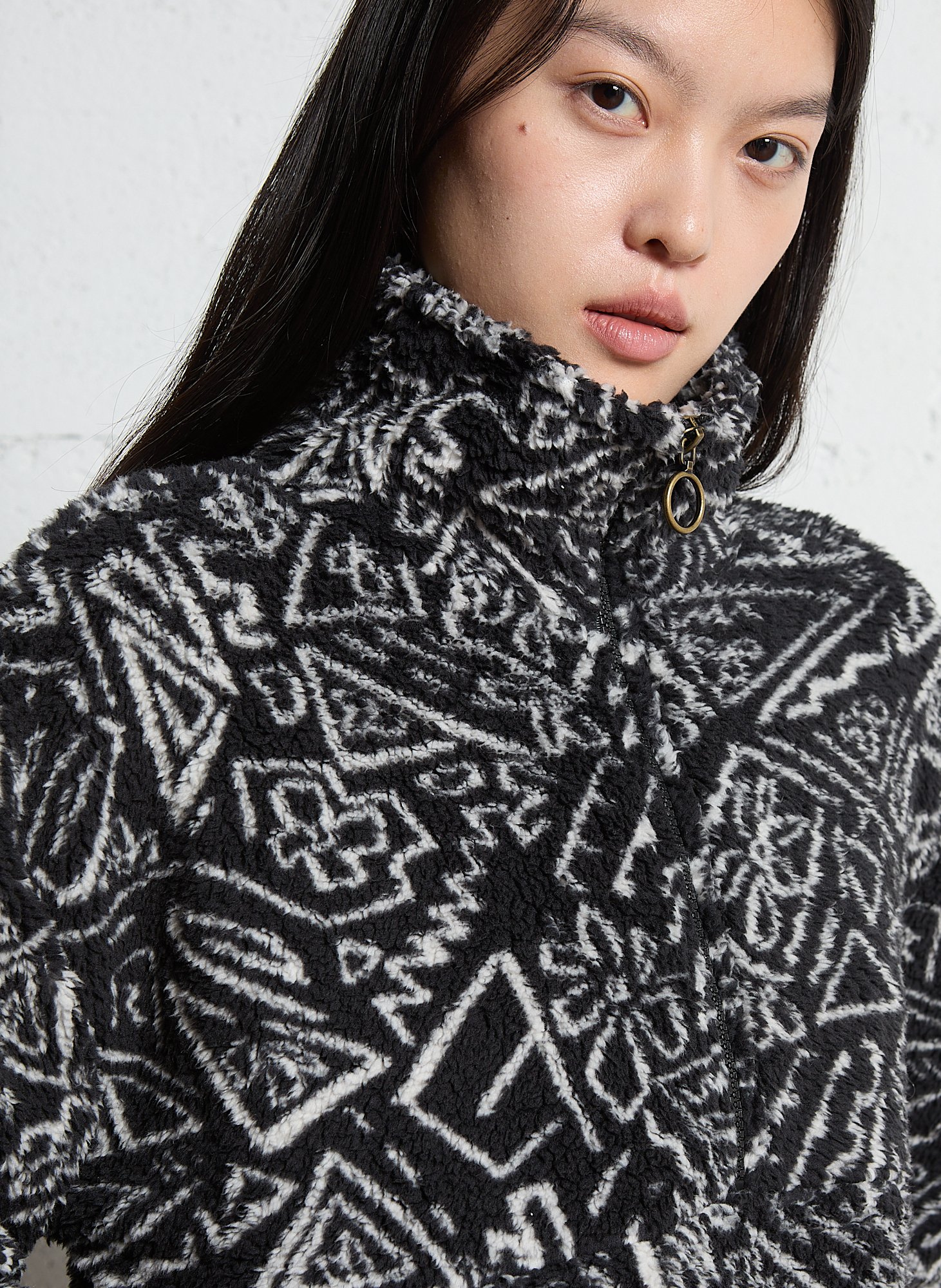 Sweat oversize col montant à imprimé BILLABONG Noir