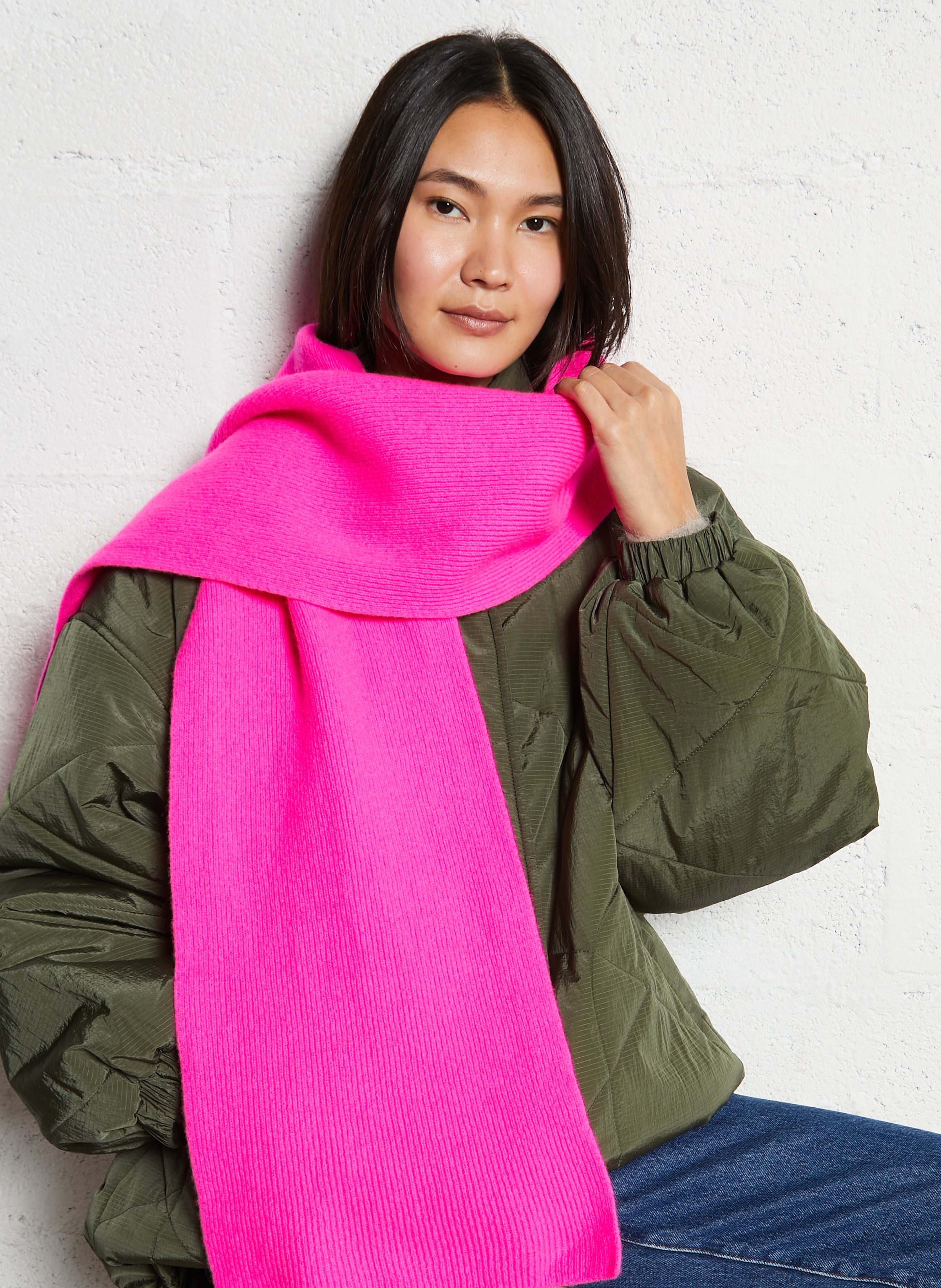 Echarpe en laine et cachemire mélangé CEZEMBRE Rose