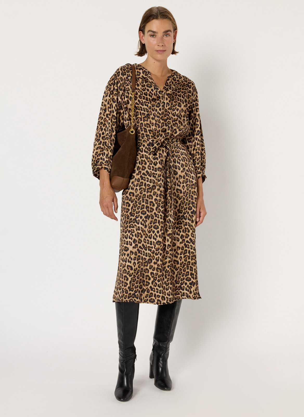 Plain suede leather hobo bag GERARD DAREL Brown