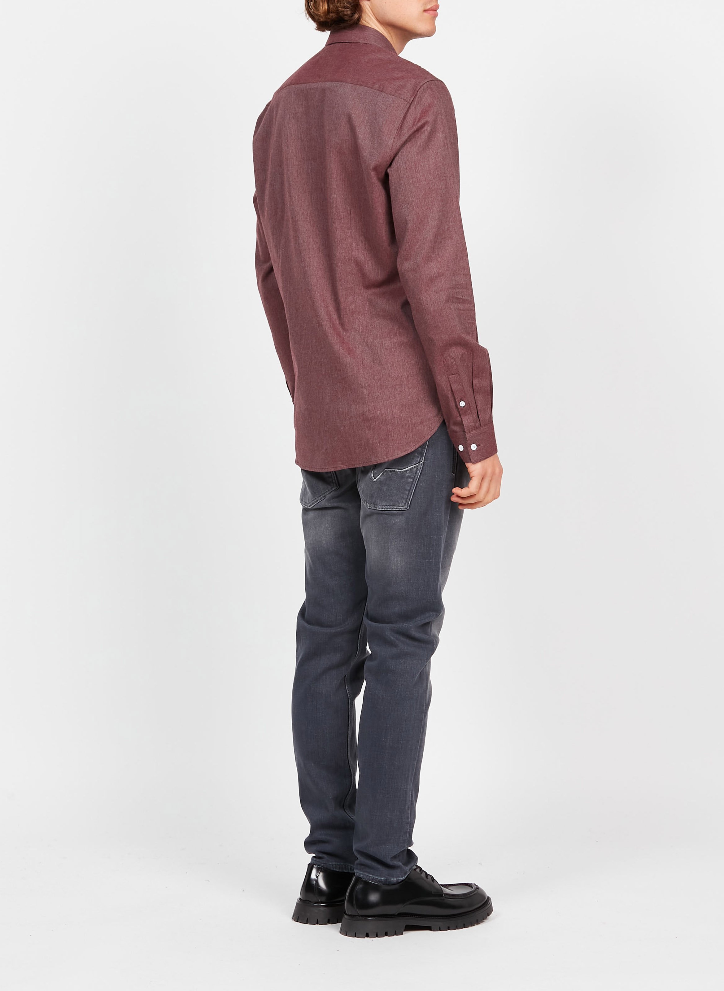 Slim-fit cotton shirt with classic collar ATELIER PRIVE Red