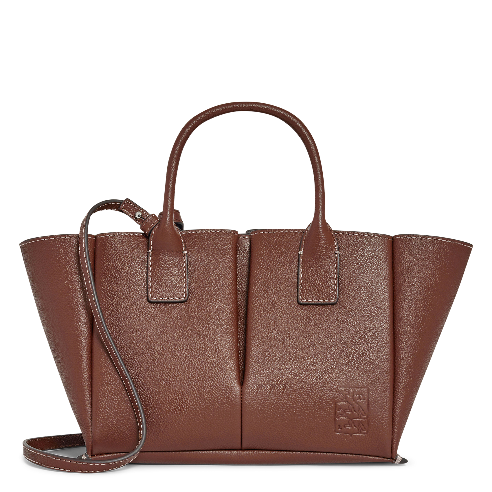 Sac porté main en cuir LE TANNEUR Marron