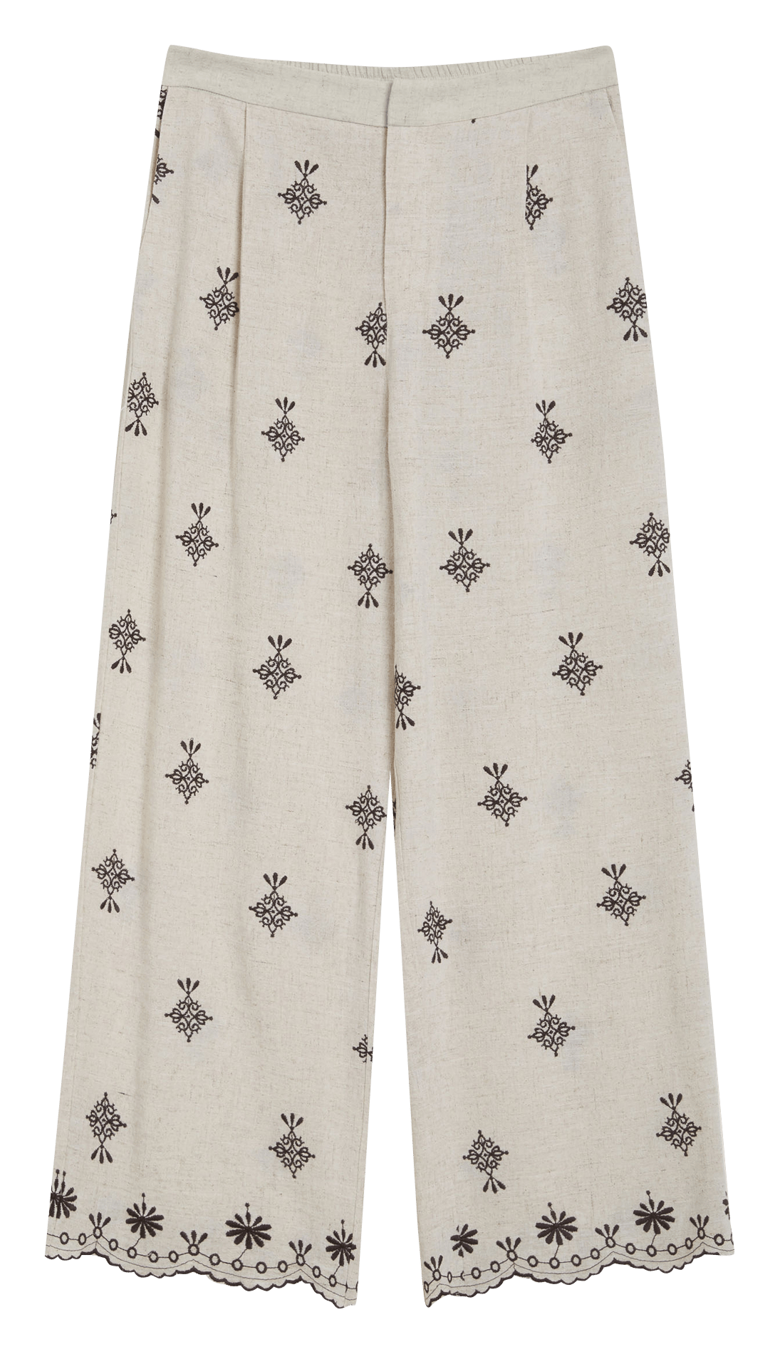 Pantalon droit brodé  GRACE ET MILA Marron