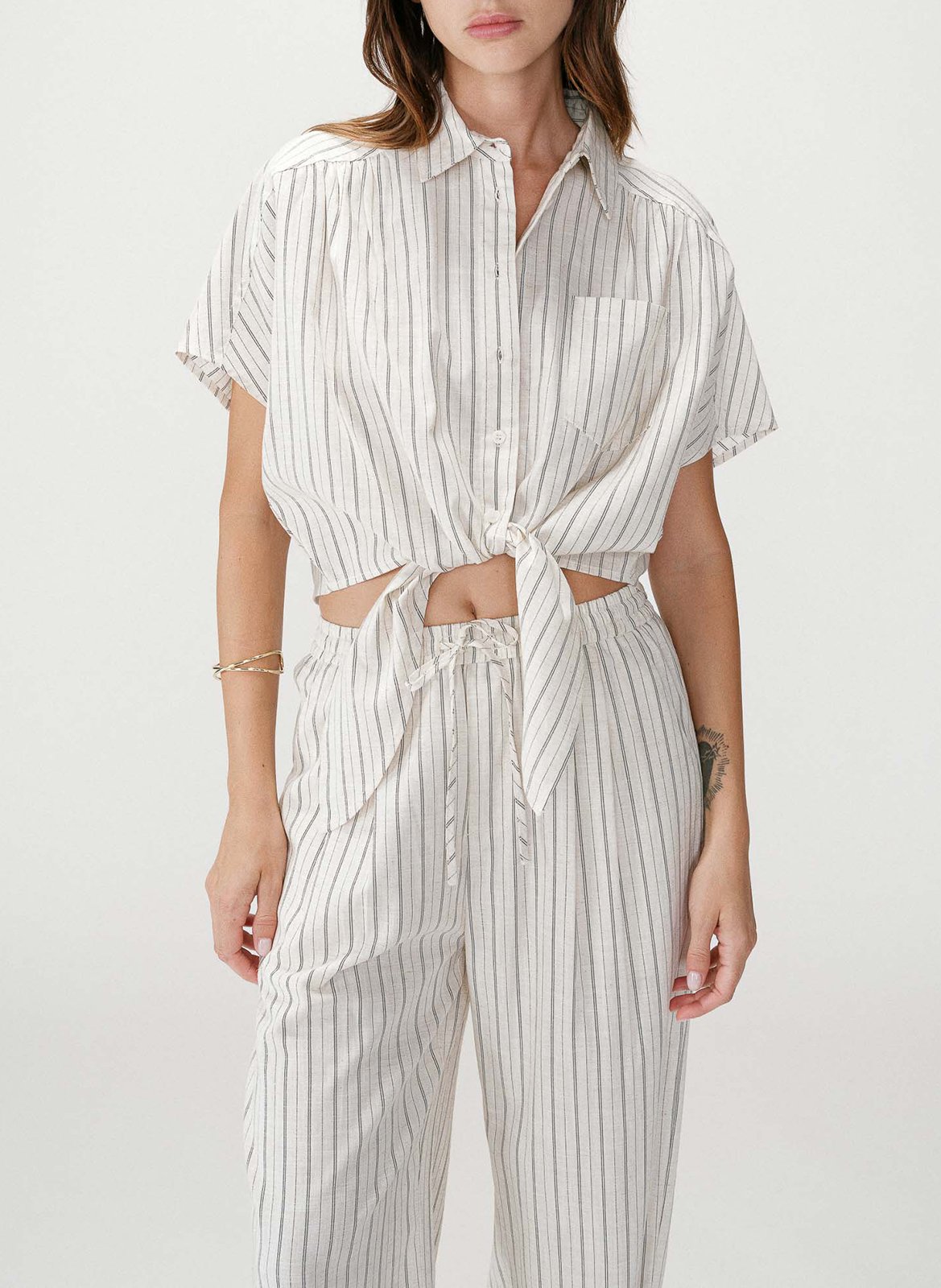 Blouse met klassieke kraag GRACE ET MILA Beige