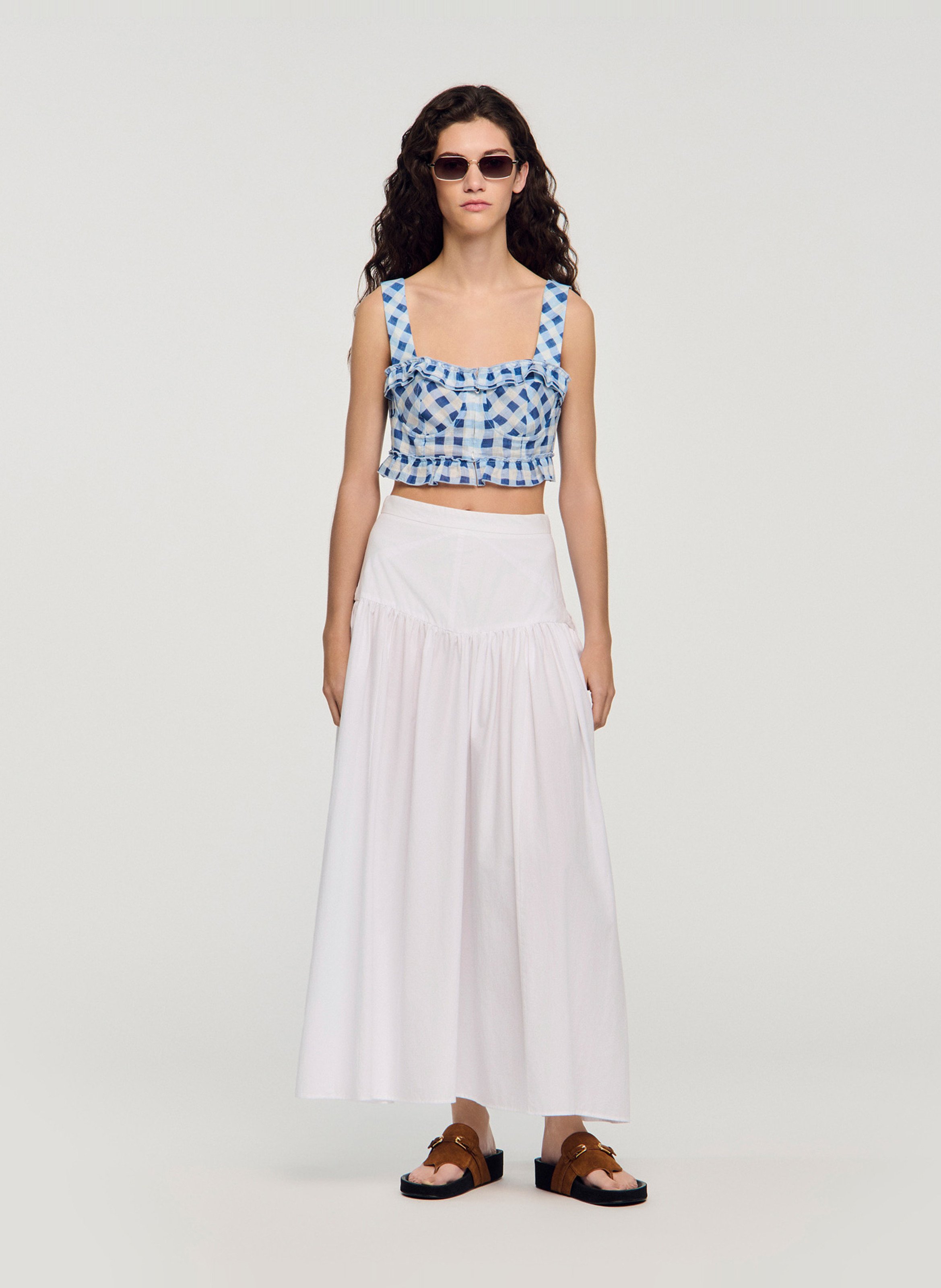 Linnen mix top SANDRO Blauw