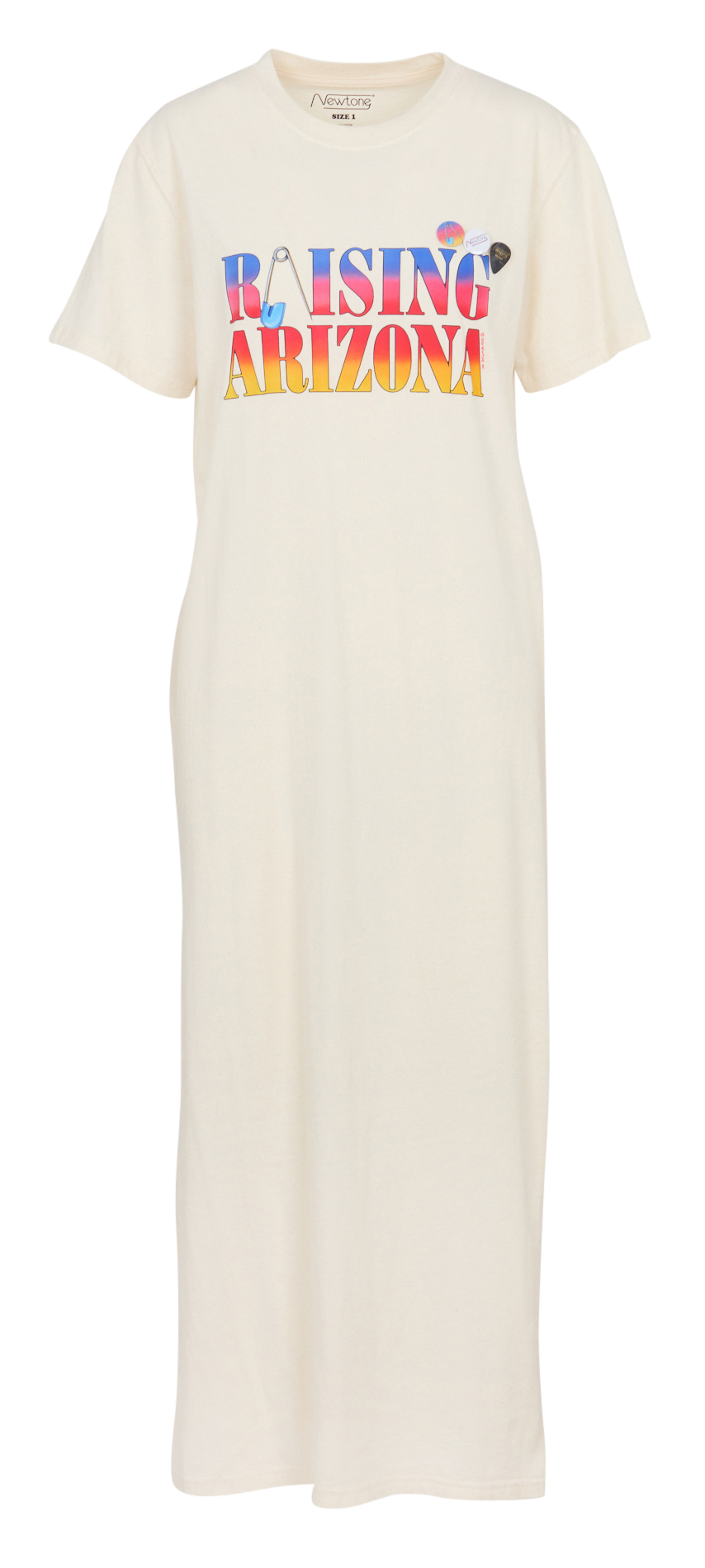 Long round-neck cotton printed dress NEWTONE Beige