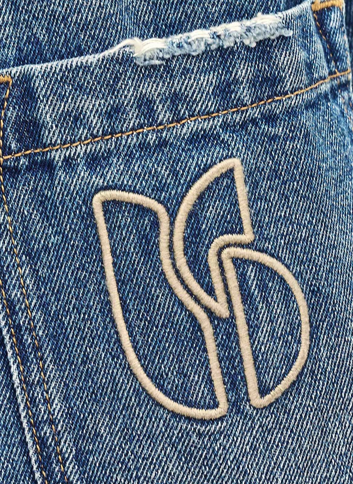 Veste col classique en denim de coton BA&SH Bleu